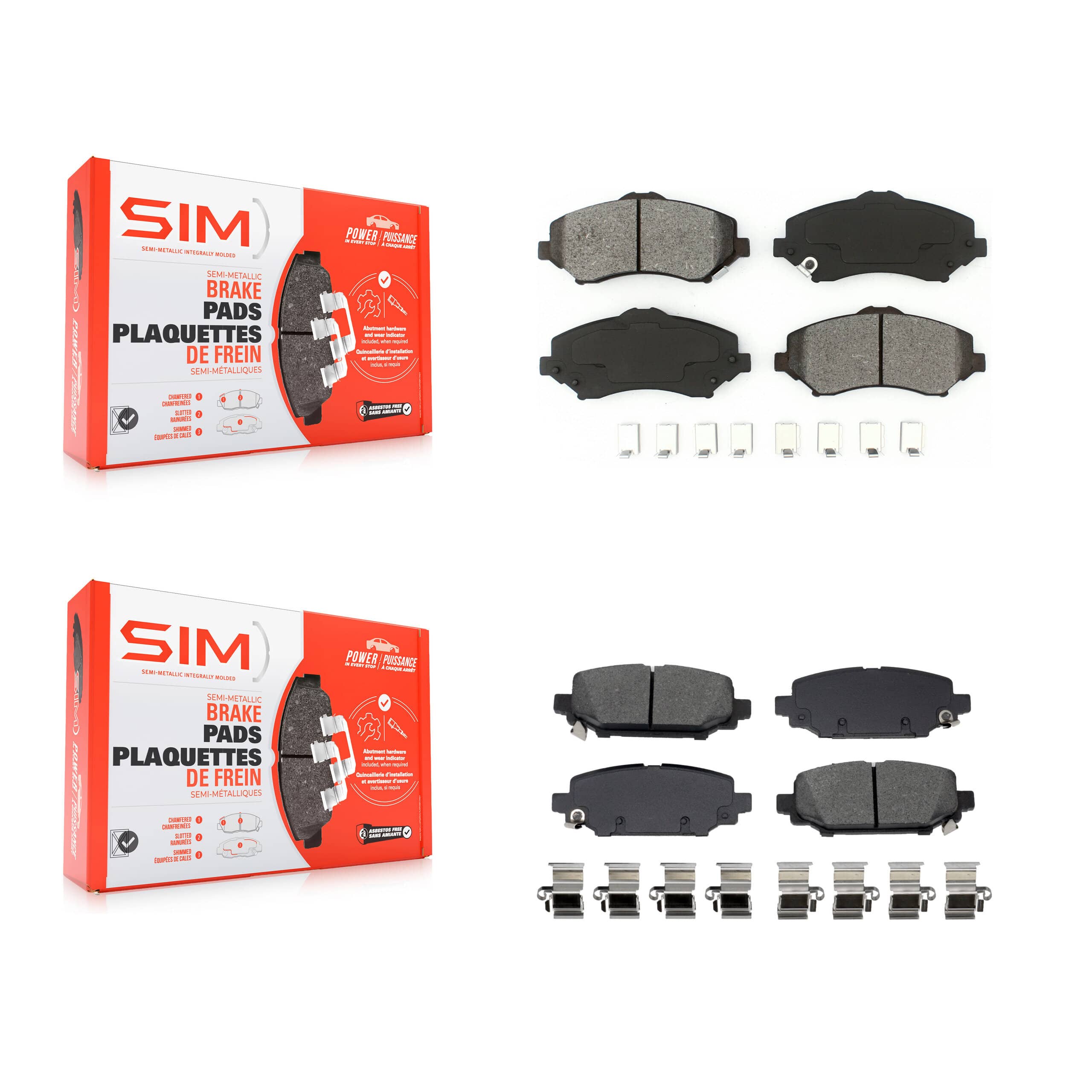 SIM - KSM-100703 - Front and Rear Disc Brake Pad Kits