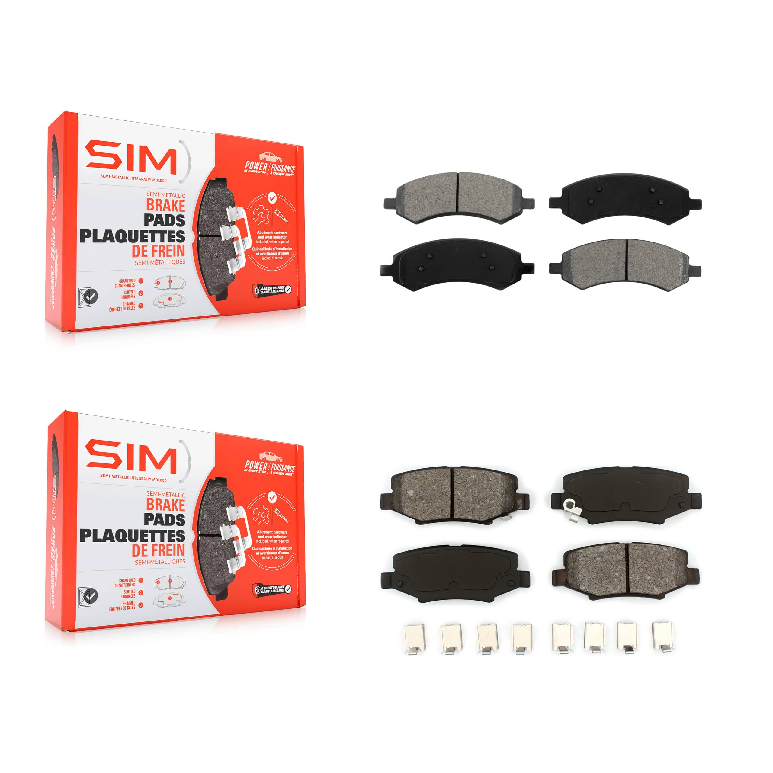 SIM - KSM-100704 - Front and Rear Disc Brake Pad Kits