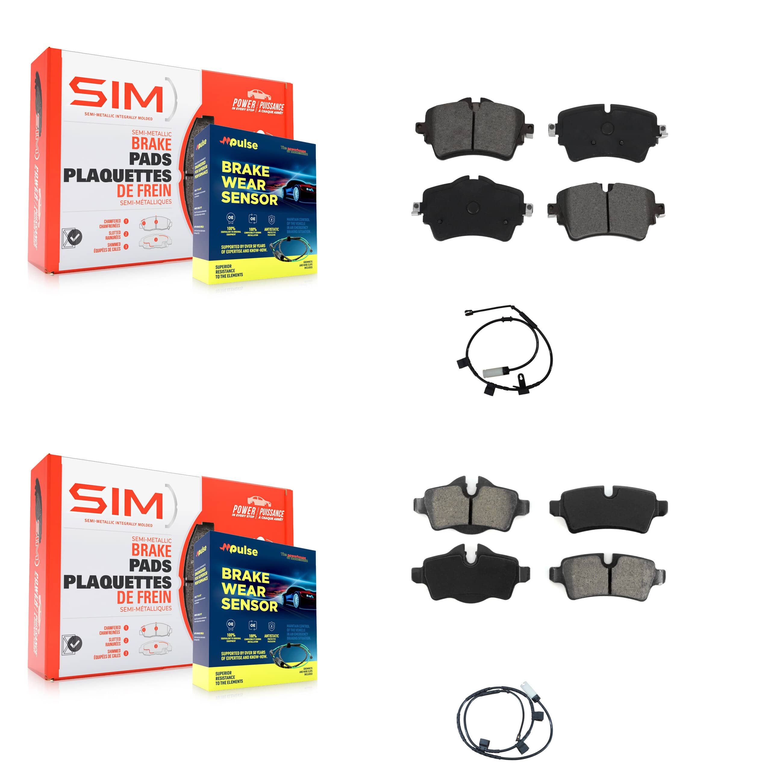 SIM - KSW-100001 - Front and Rear Disc Brake Pad Kits