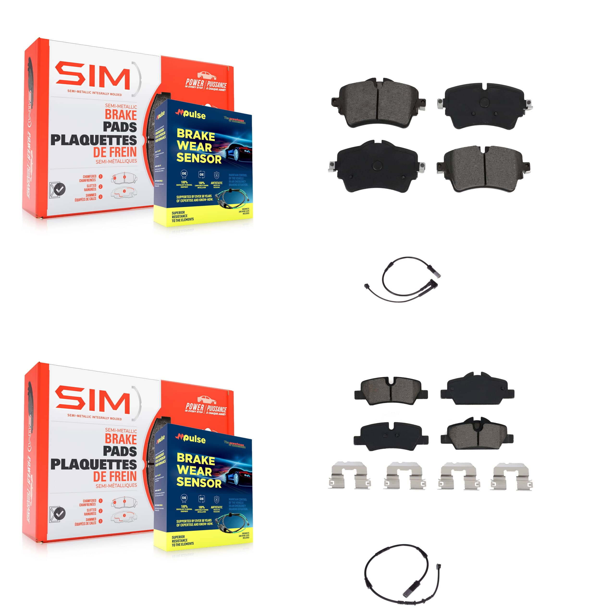 SIM - KSW-100002 - Front and Rear Disc Brake Pad Kits