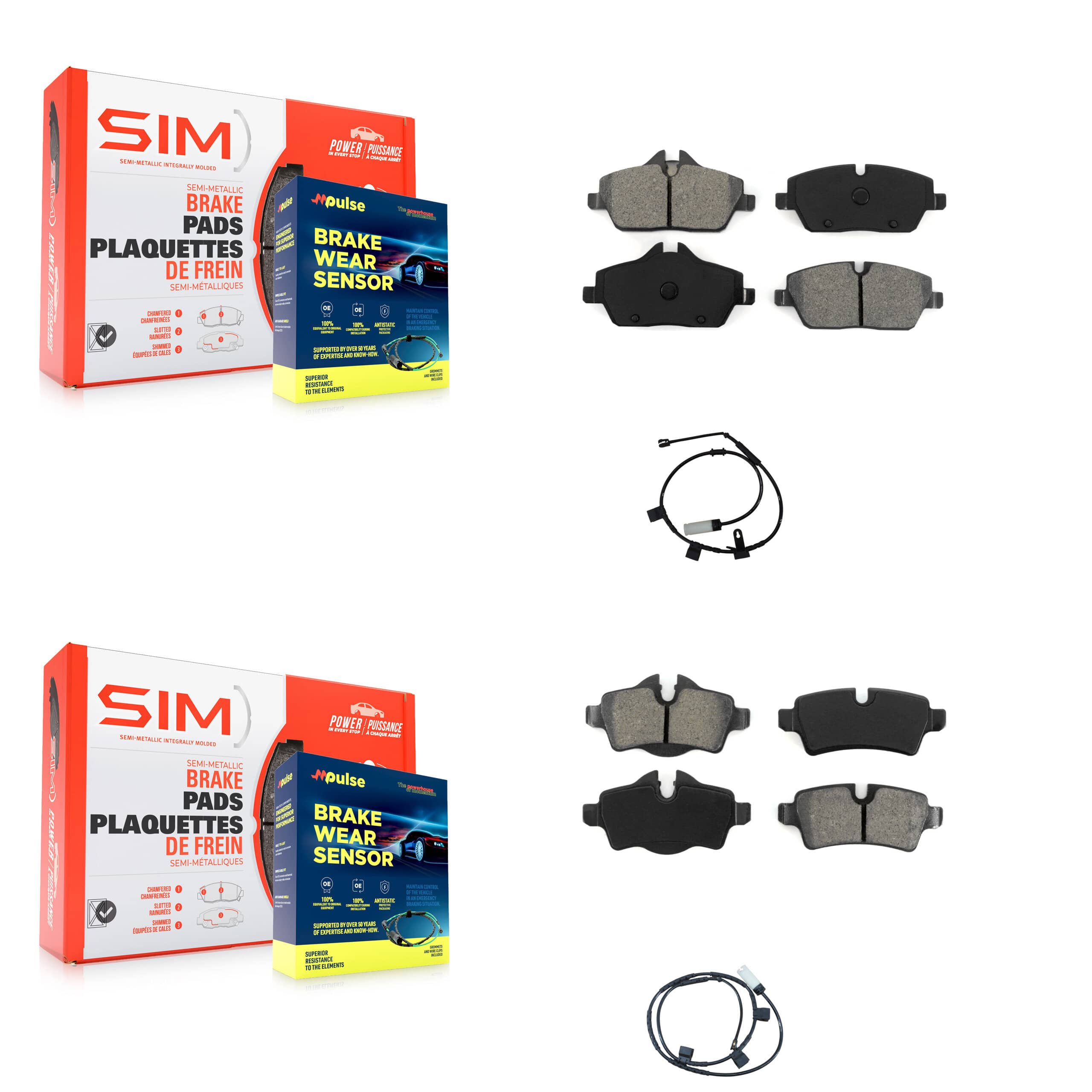 SIM - KSW-100005 - Front and Rear Disc Brake Pad Kits