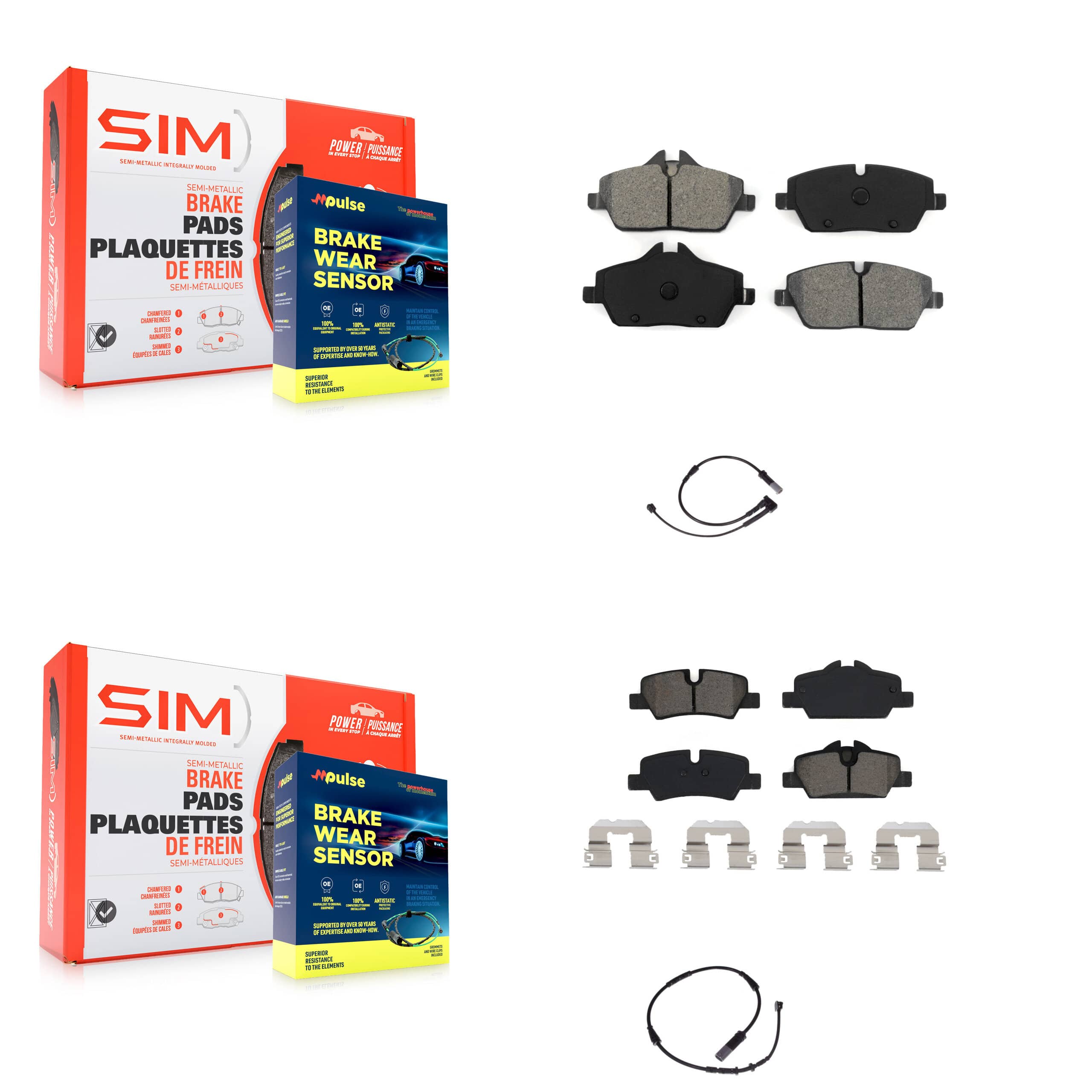 SIM - KSW-100006 - Front and Rear Disc Brake Pad Kits