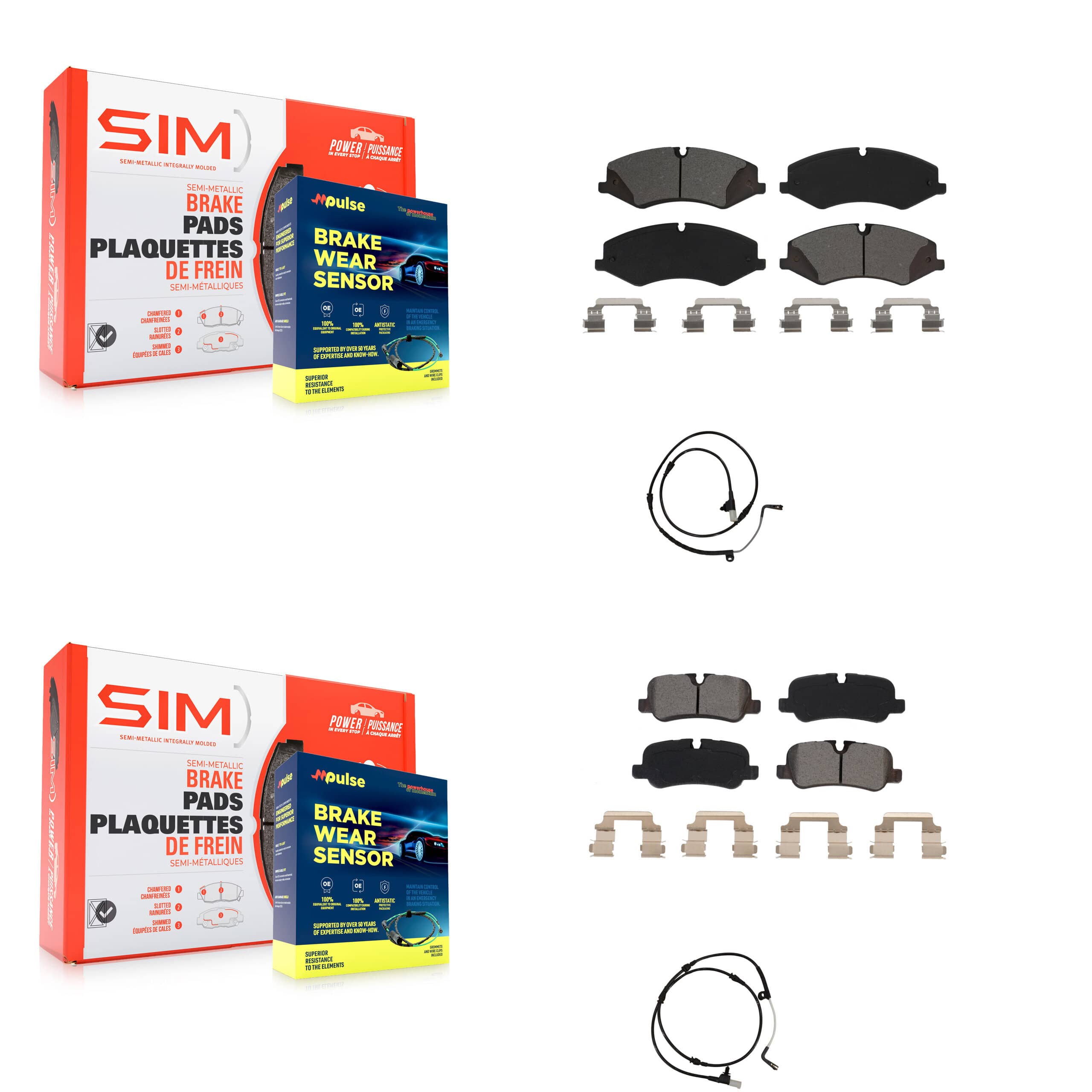 SIM - KSW-100009 - Front and Rear Disc Brake Pad Kits