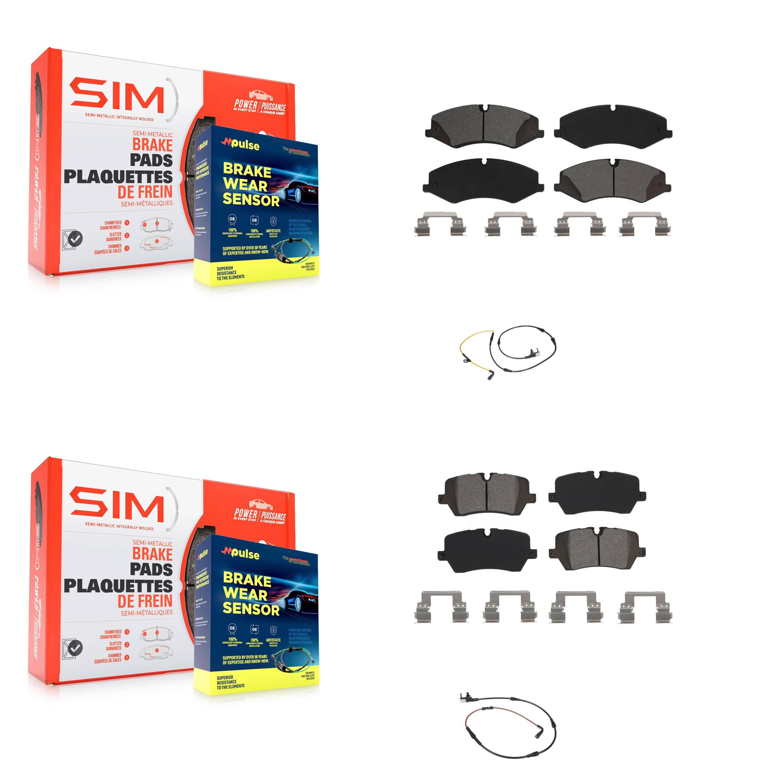 SIM - KSW-100010 - Front and Rear Disc Brake Pad Kits