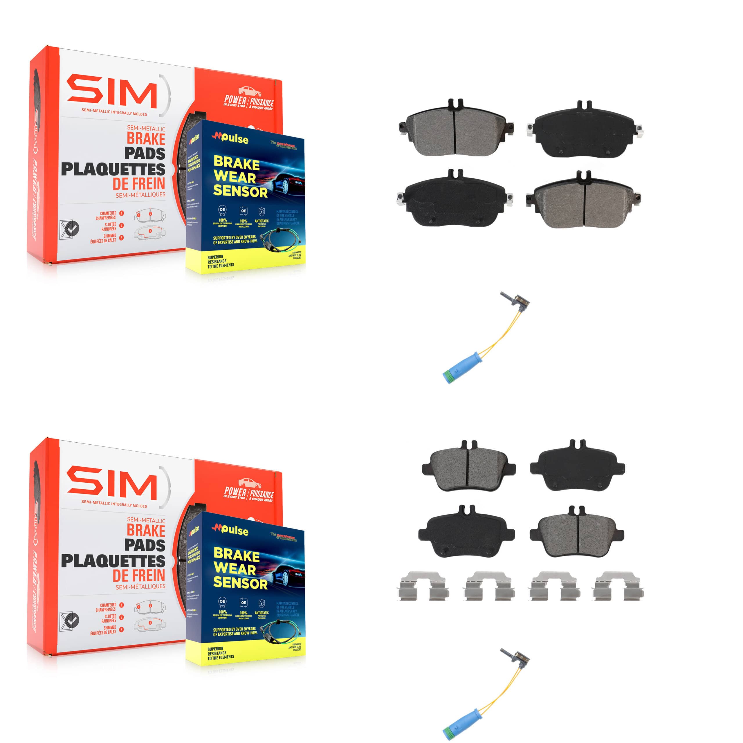 SIM - KSW-100023 - Front and Rear Disc Brake Pad Kits