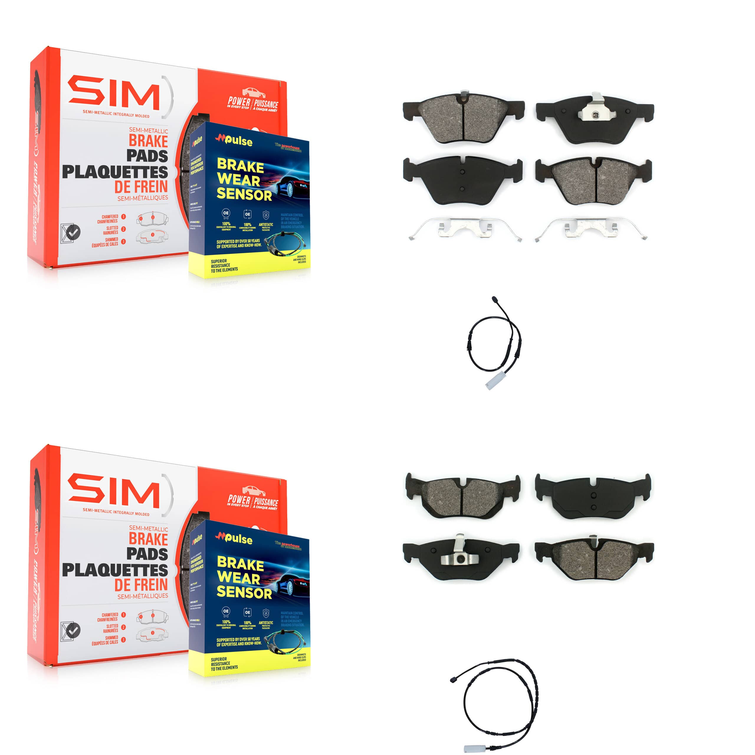 SIM - KSW-100037 - Front and Rear Disc Brake Pad Kits