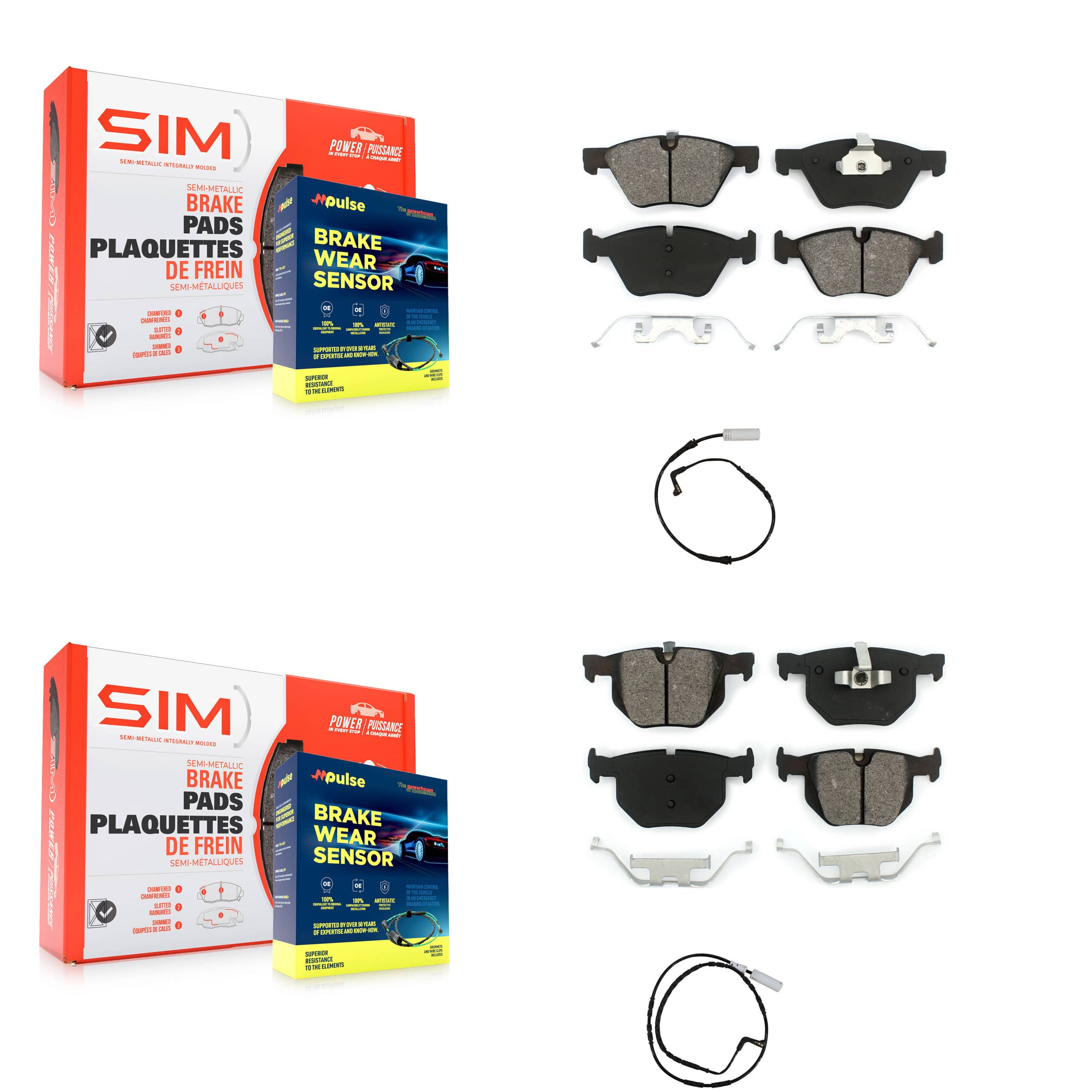 SIM - KSW-100039 - Front and Rear Disc Brake Pad Kits