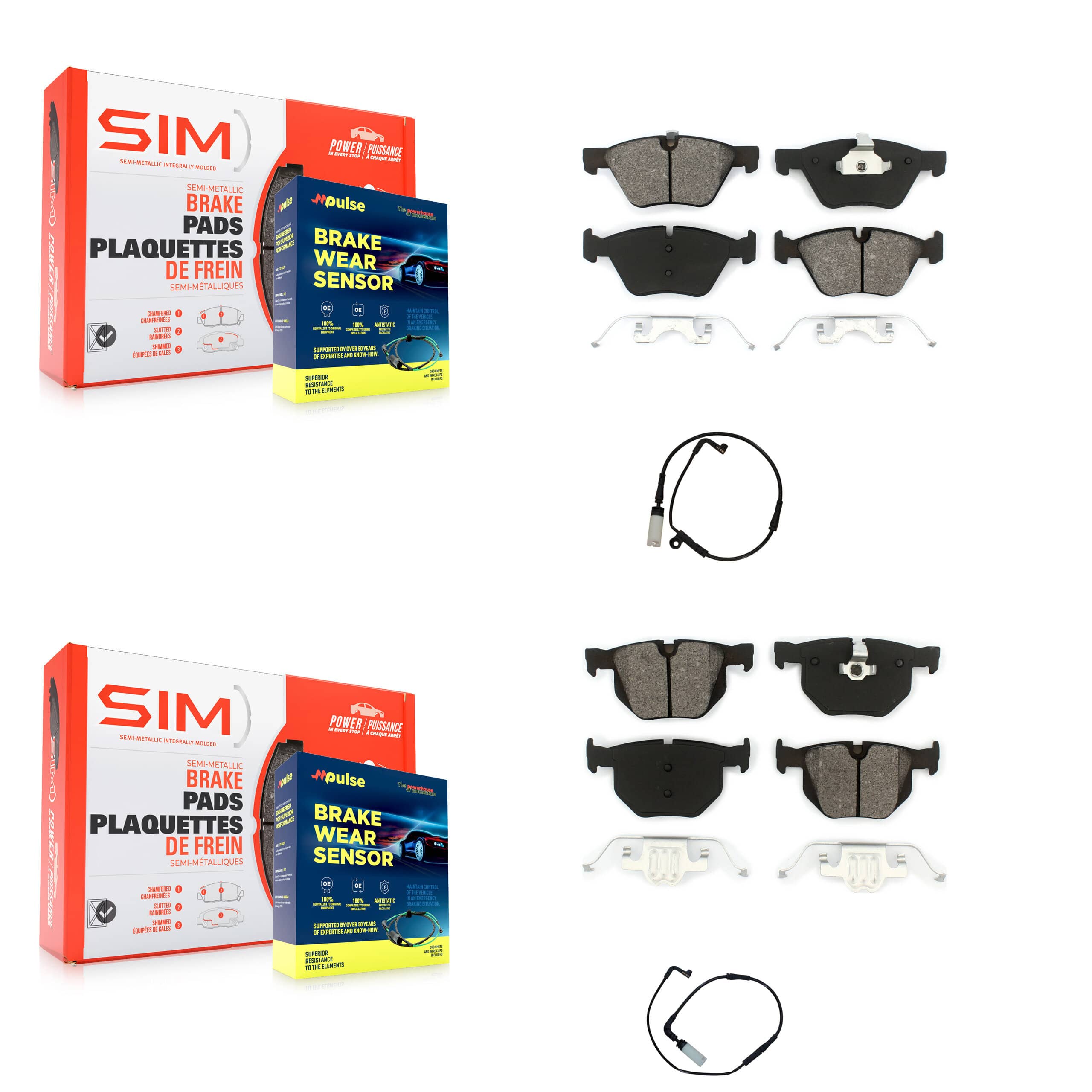 SIM - KSW-100040 - Front and Rear Disc Brake Pad Kits