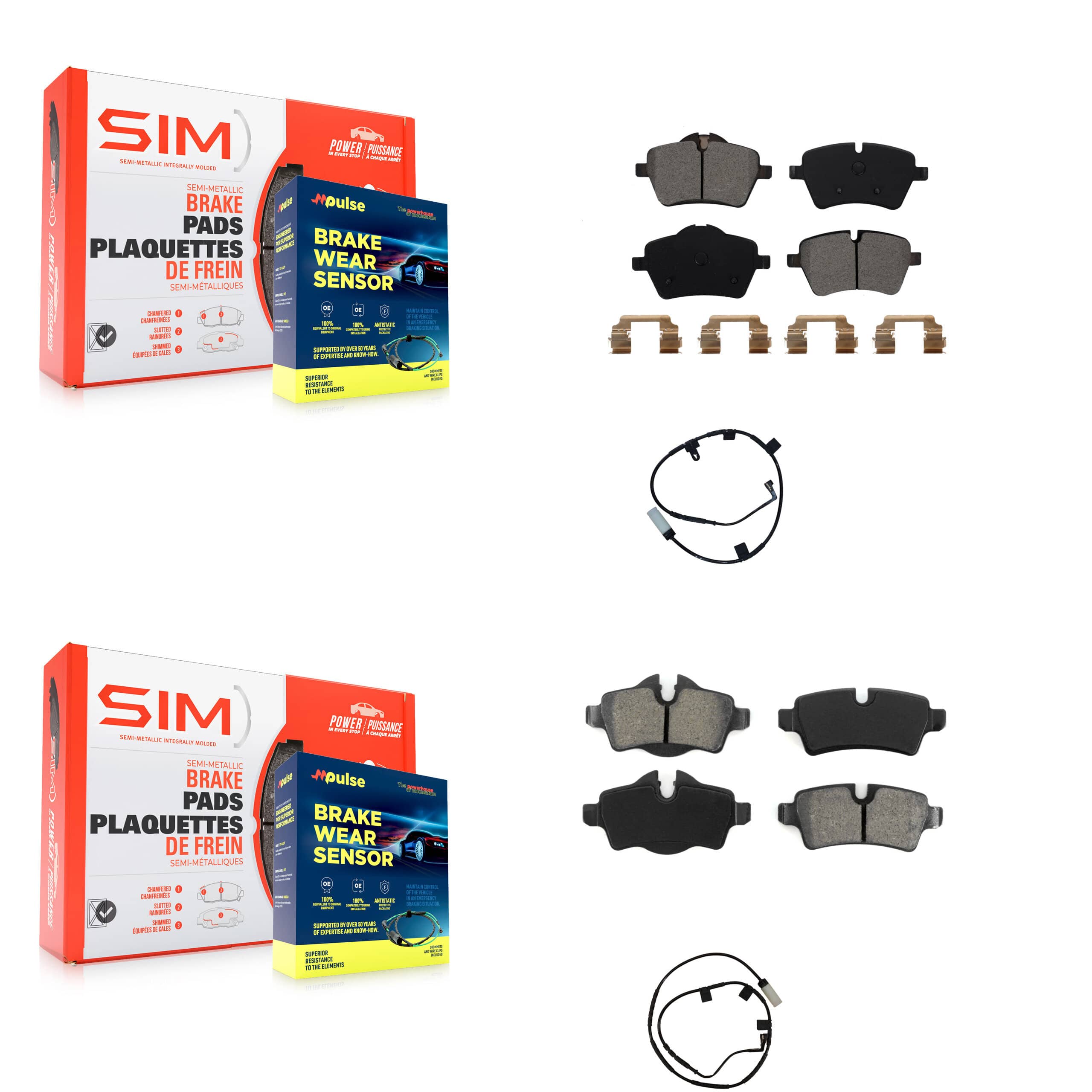 SIM - KSW-100056 - Front and Rear Disc Brake Pad Kits