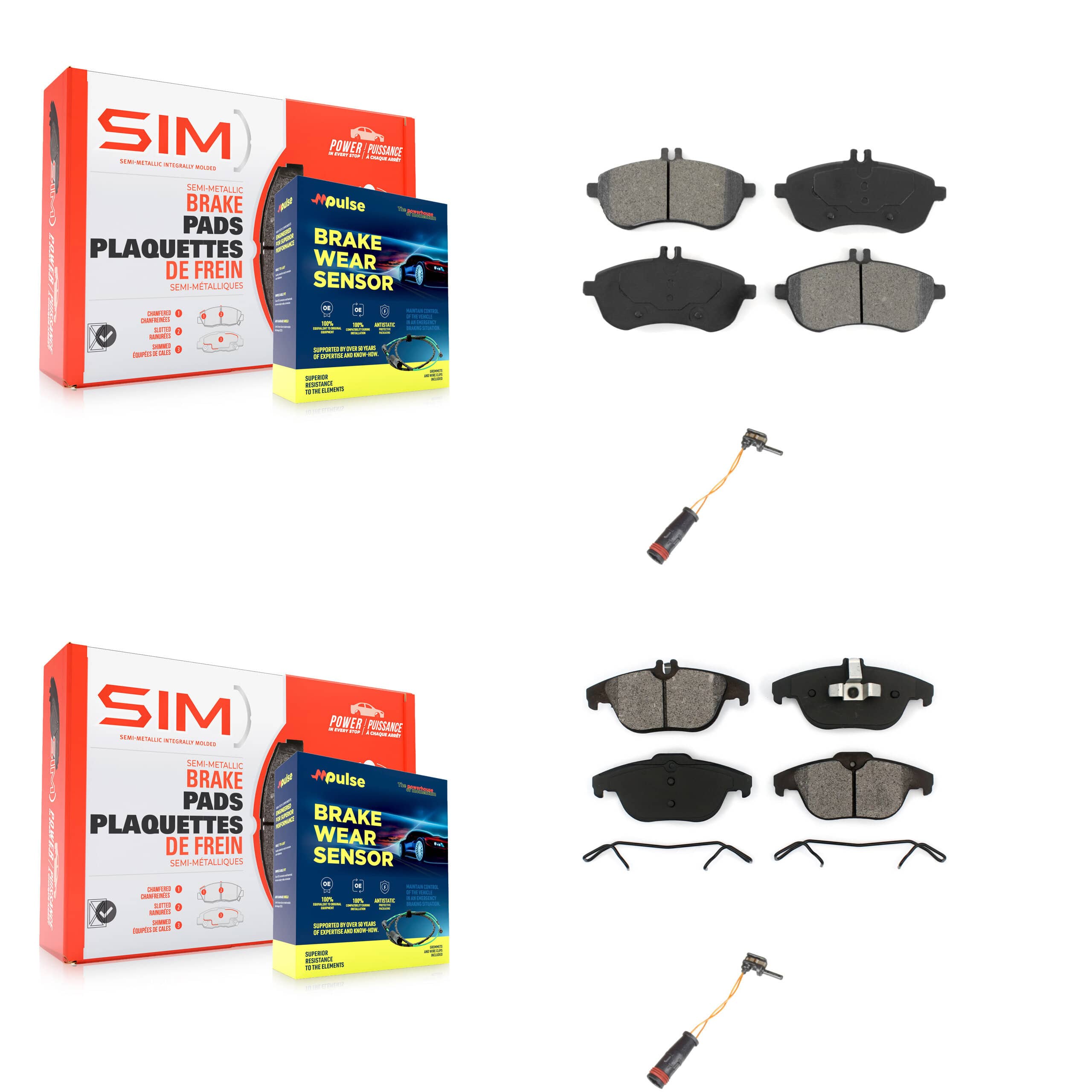SIM - KSW-100062 - Front and Rear Disc Brake Pad Kits