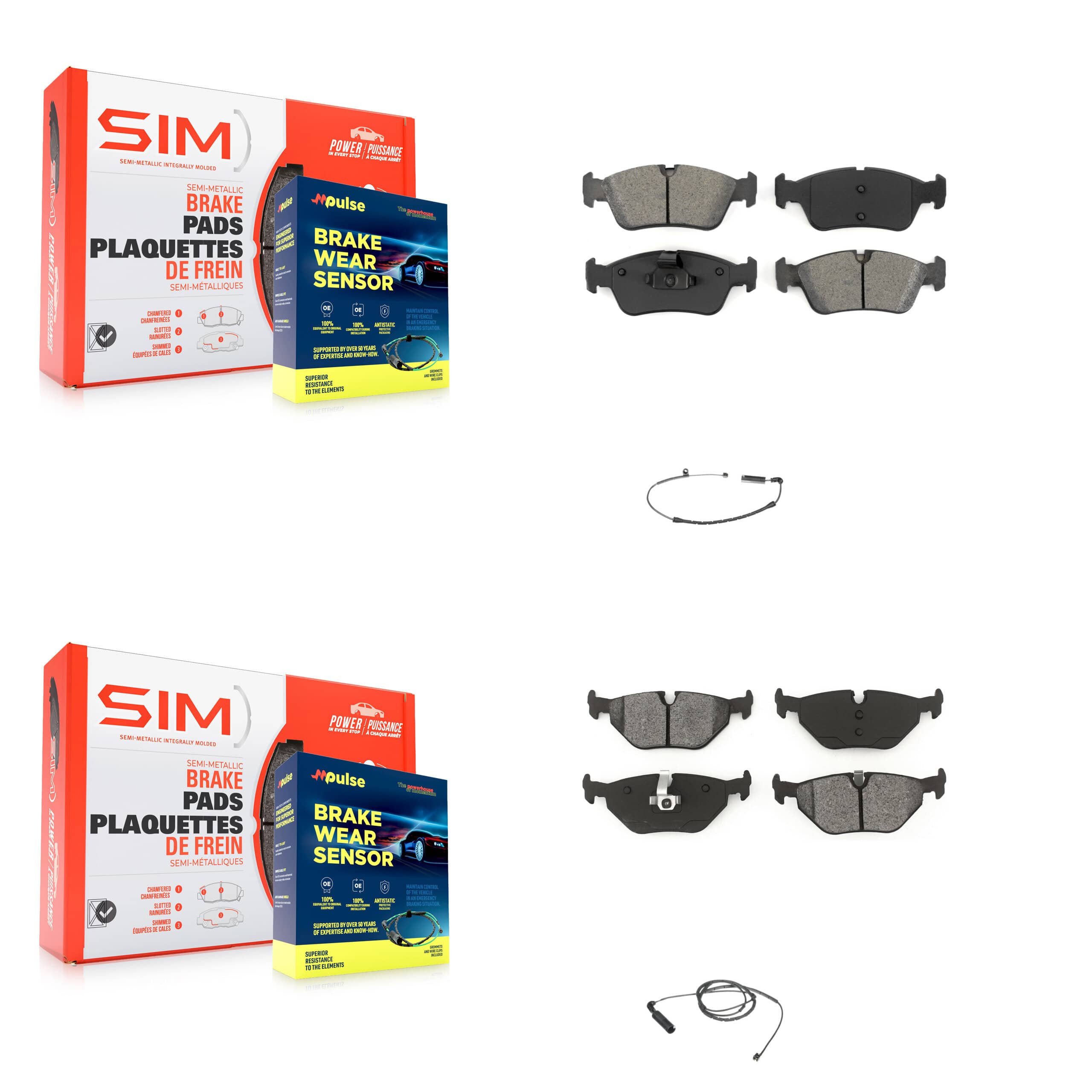 SIM - KSW-100068 - Front and Rear Disc Brake Pad Kits