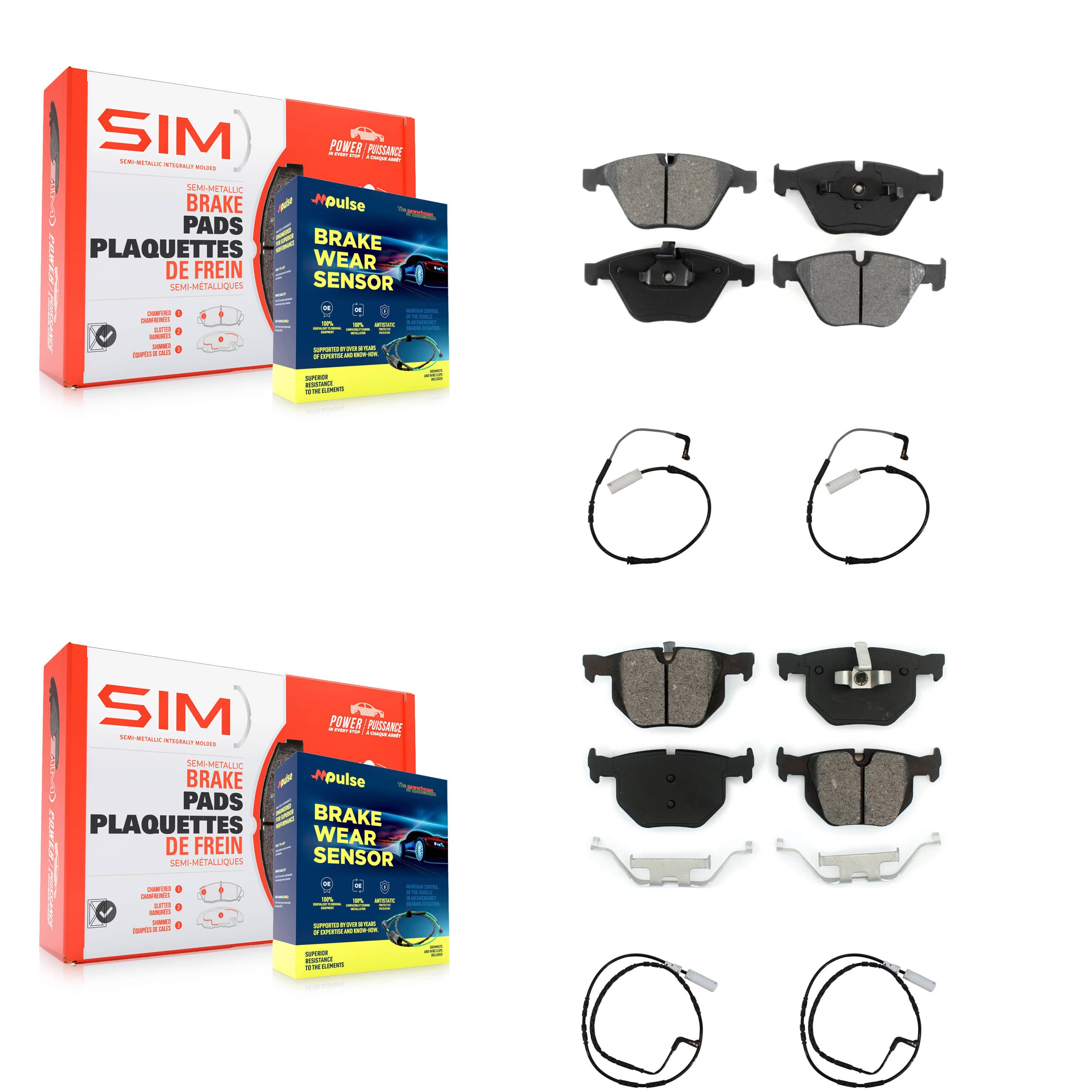 SIM - KSW-100132 - Front and Rear Disc Brake Pad Kits