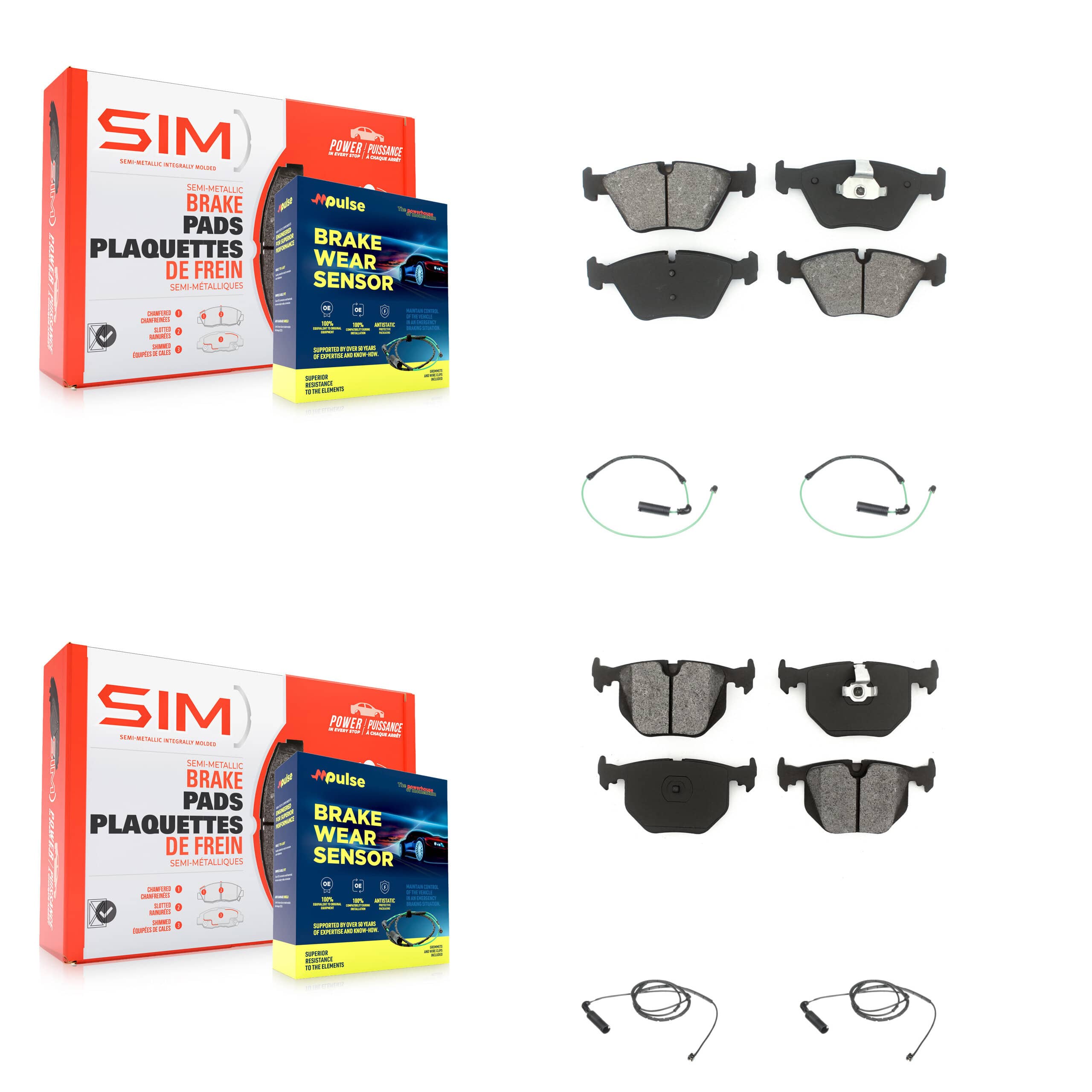 SIM - KSW-100138 - Front and Rear Disc Brake Pad Kits