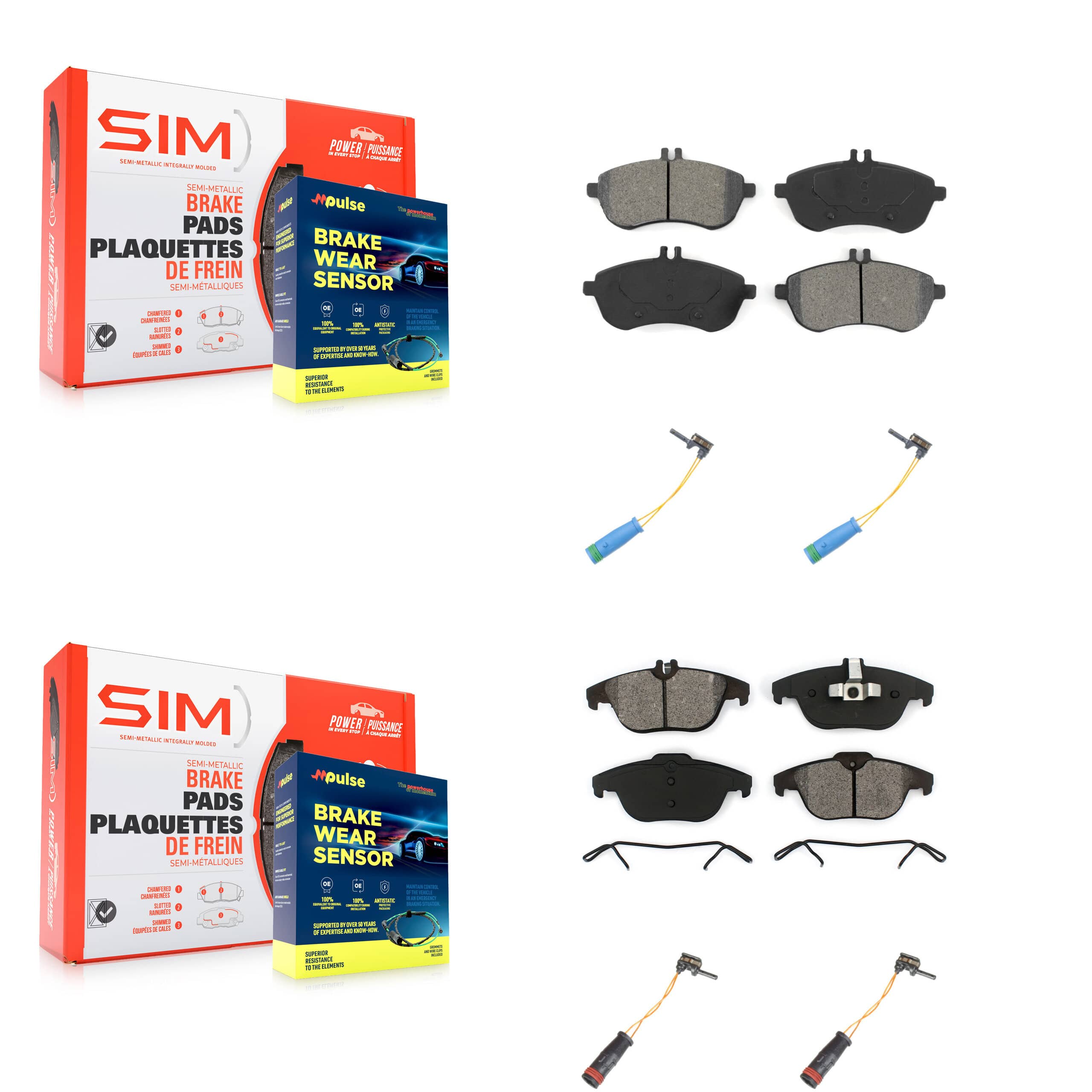 SIM - KSW-100162 - Front and Rear Disc Brake Pad Kits