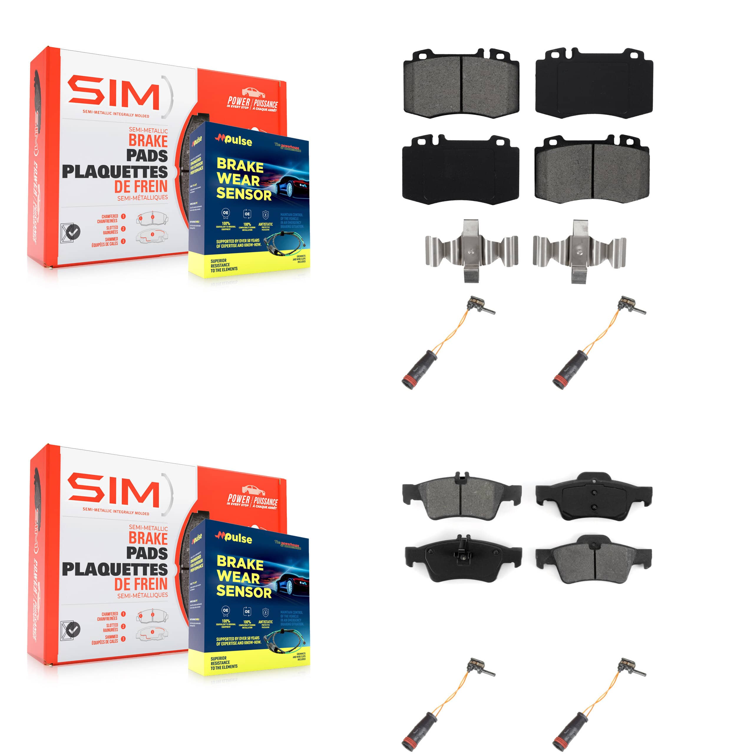 SIM - KSW-100174 - Front and Rear Disc Brake Pad Kits