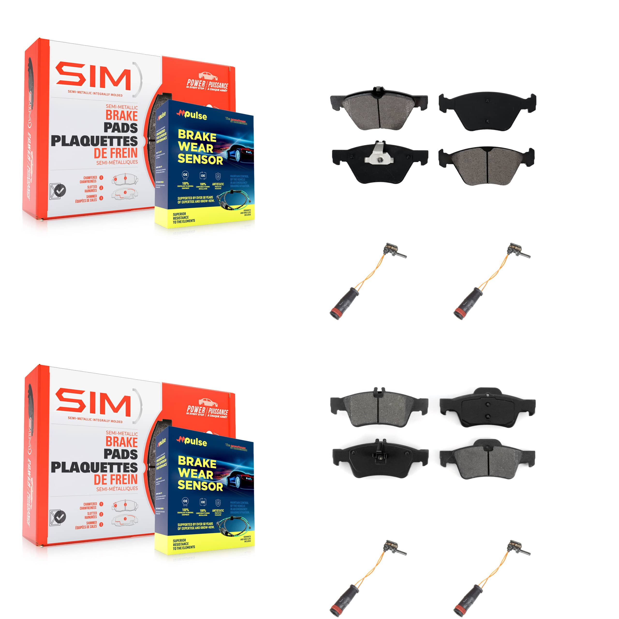 SIM - KSW-100179 - Front and Rear Disc Brake Pad Kits