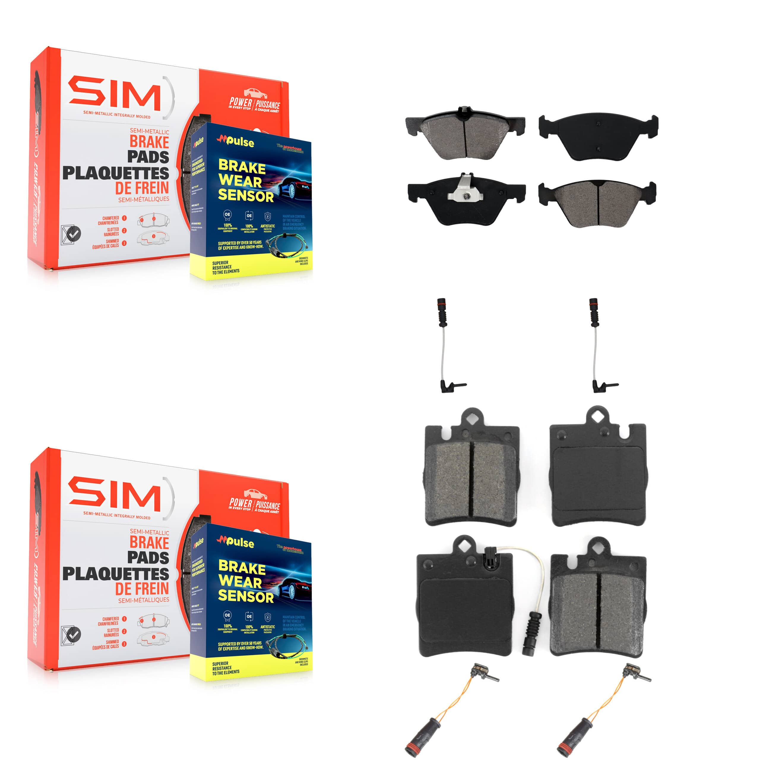 SIM - KSW-100181 - Front and Rear Disc Brake Pad Kits