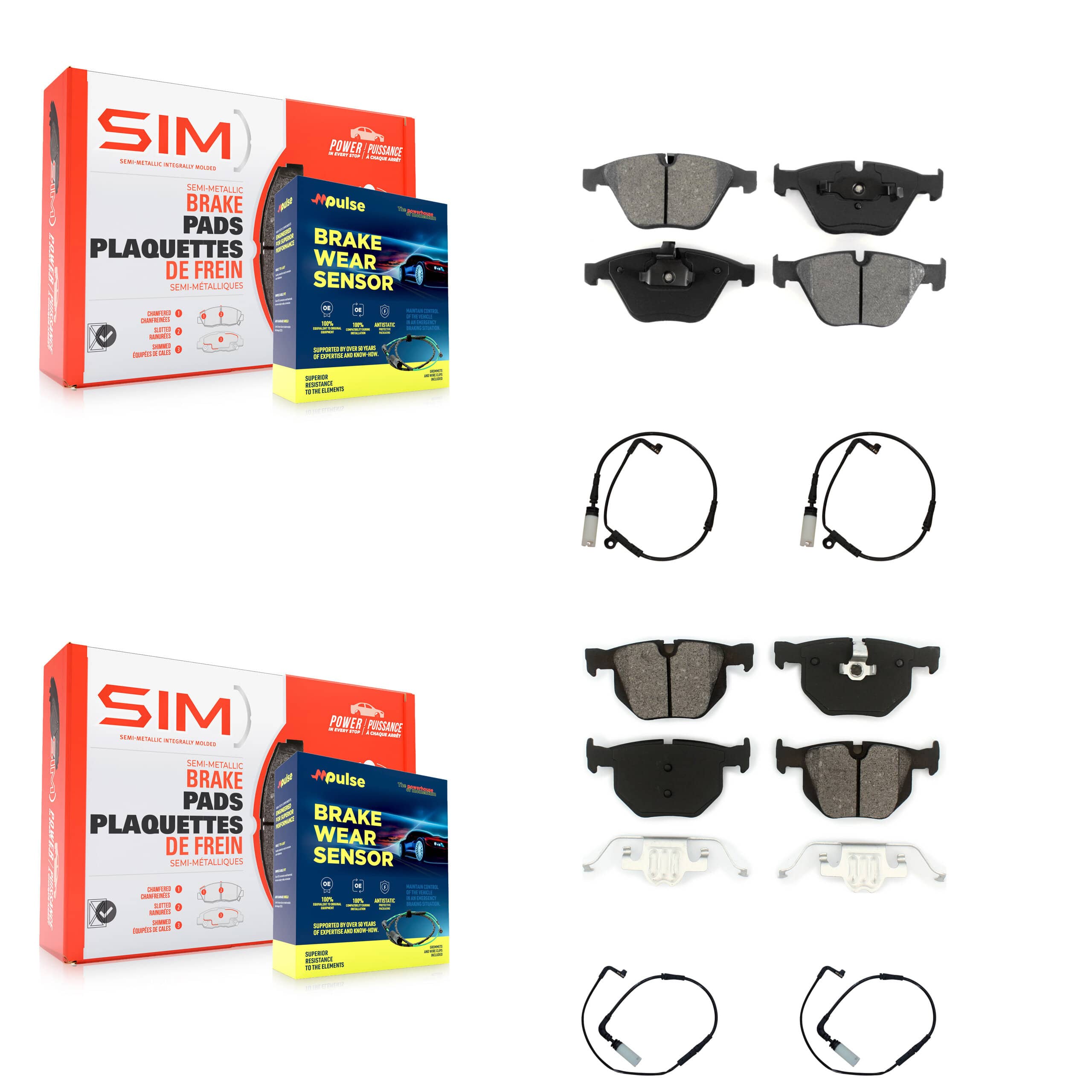 SIM - KSW-100194 - Front and Rear Disc Brake Pad Kits