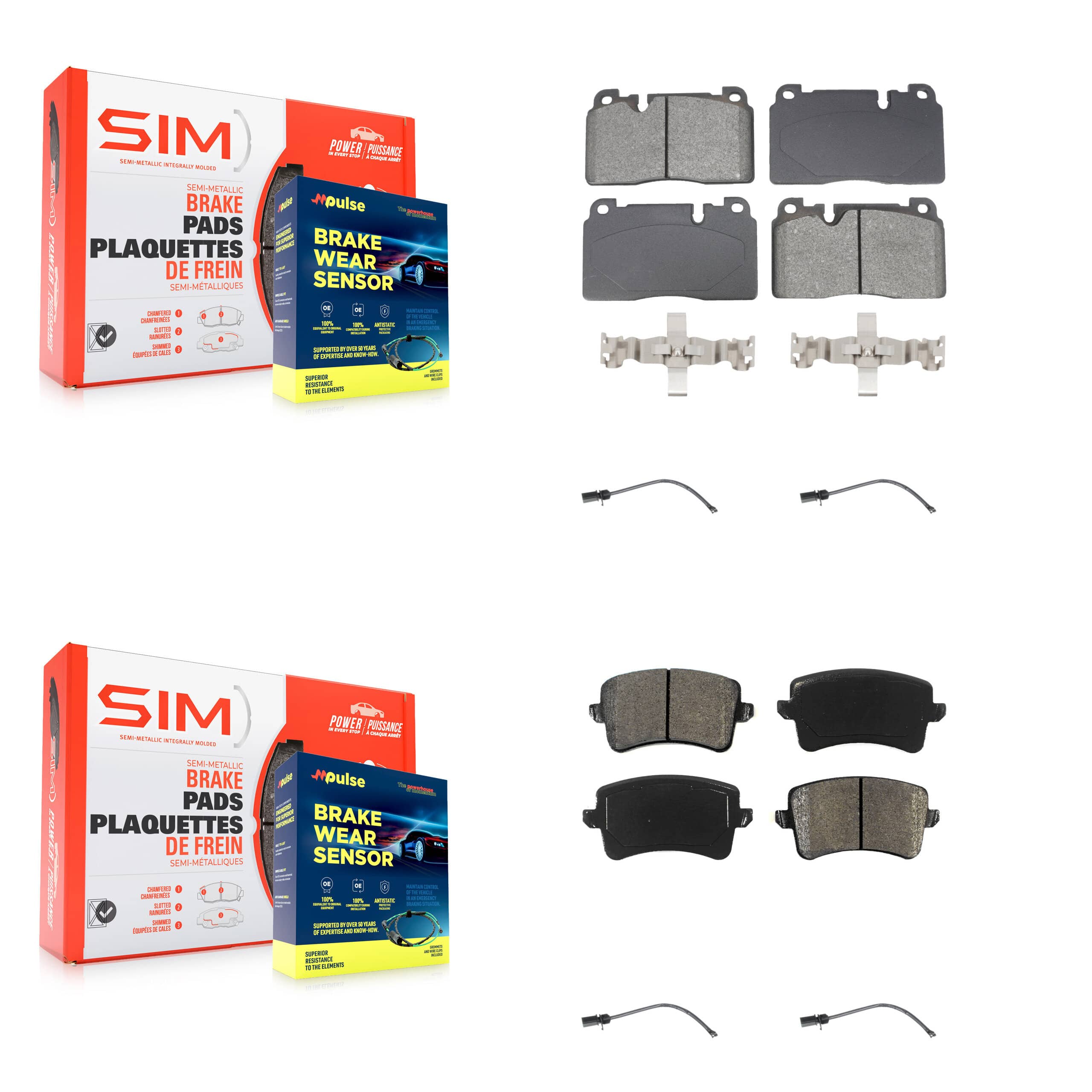 SIM - KSW-100723 - Front and Rear Disc Brake Pad Kits