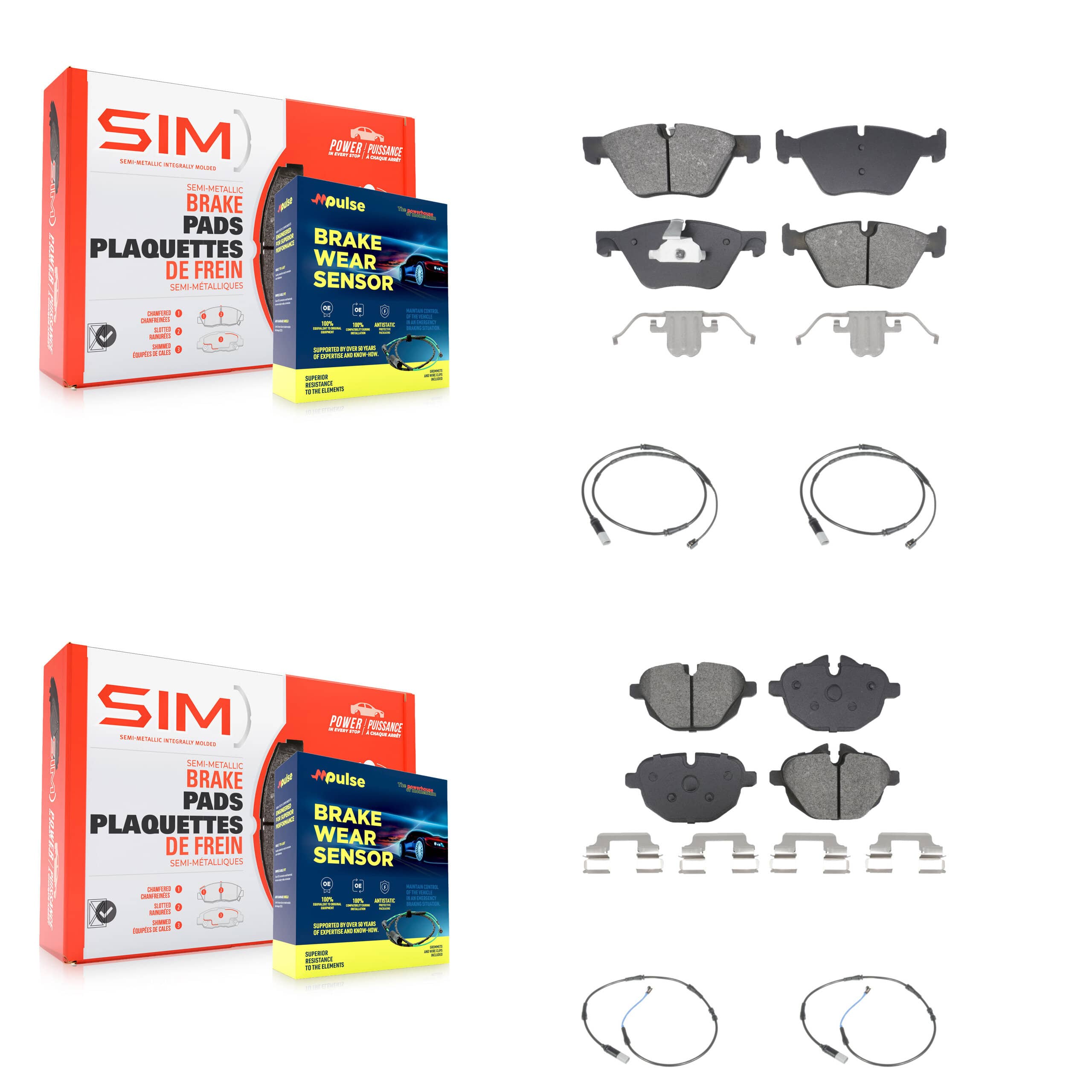 SIM - KSW-100726 - Front and Rear Disc Brake Pad Kits
