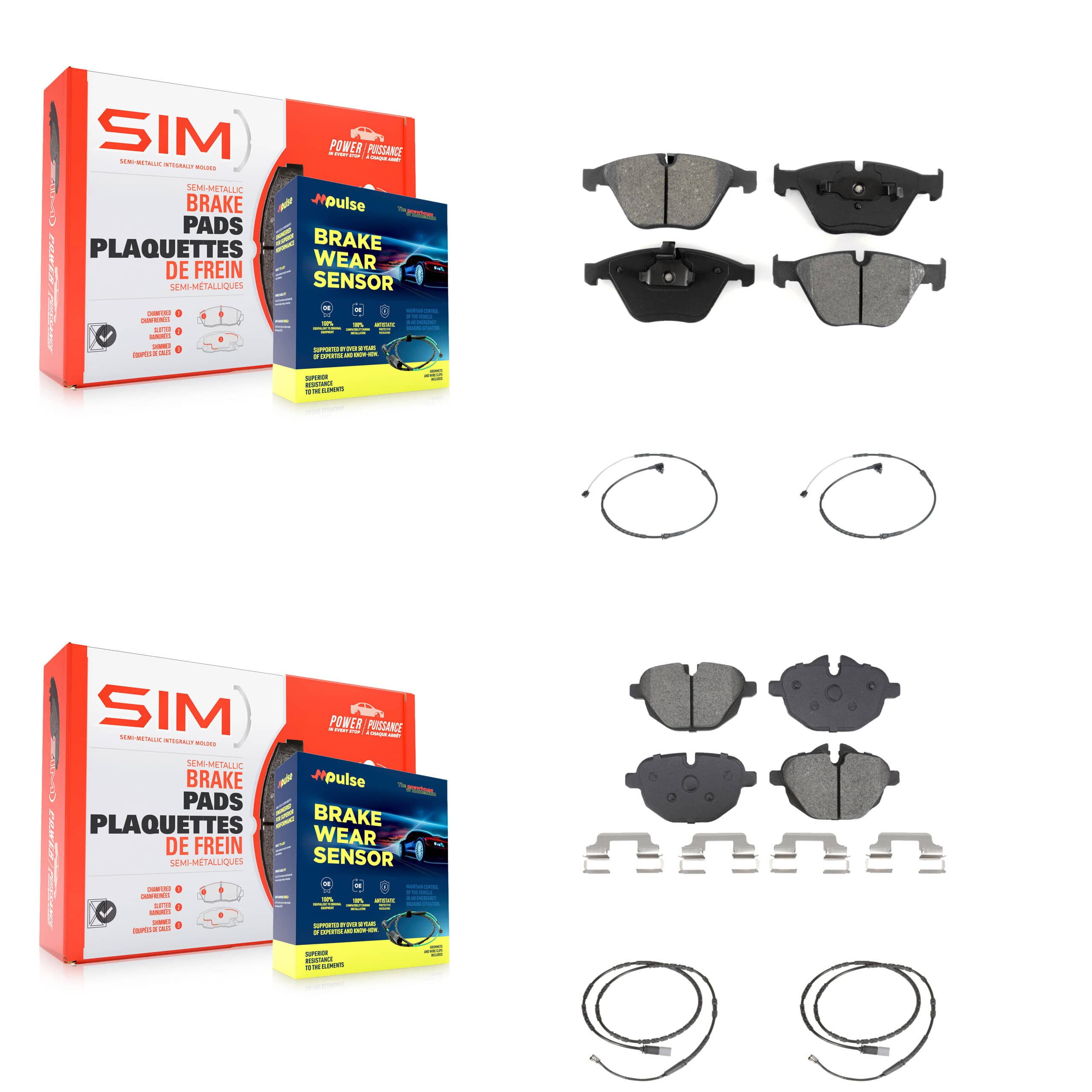 SIM - KSW-100730 - Front and Rear Disc Brake Pad Kits