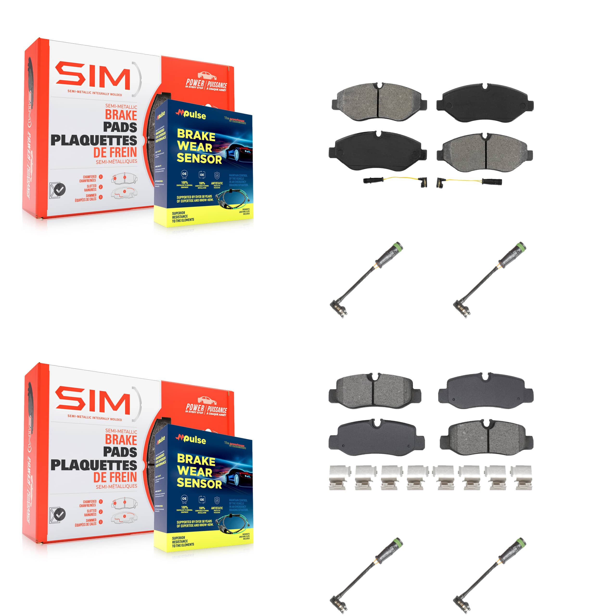 SIM - KSW-100731 - Front and Rear Disc Brake Pad Kits