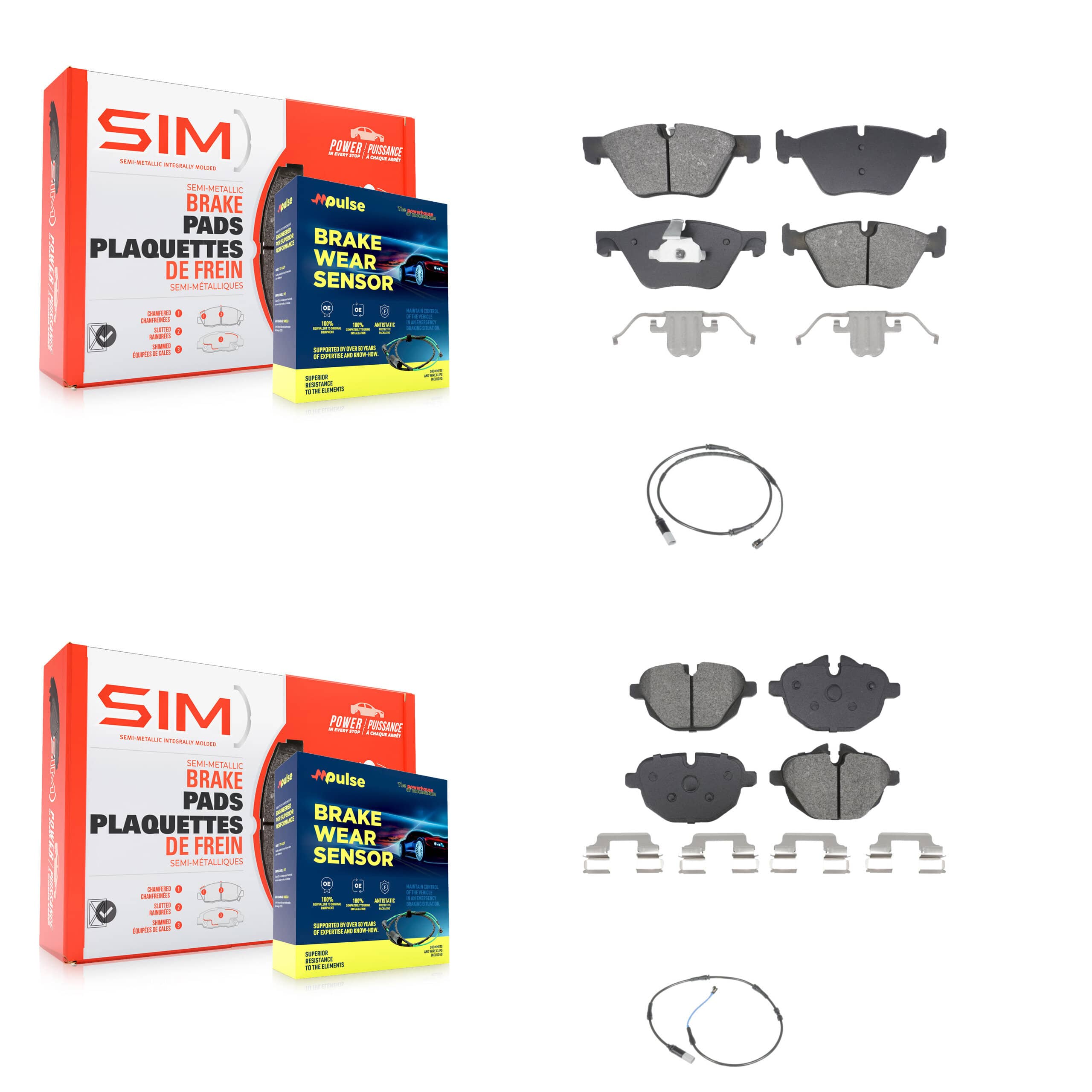 SIM - KSW-100739 - Front and Rear Disc Brake Pad Kits