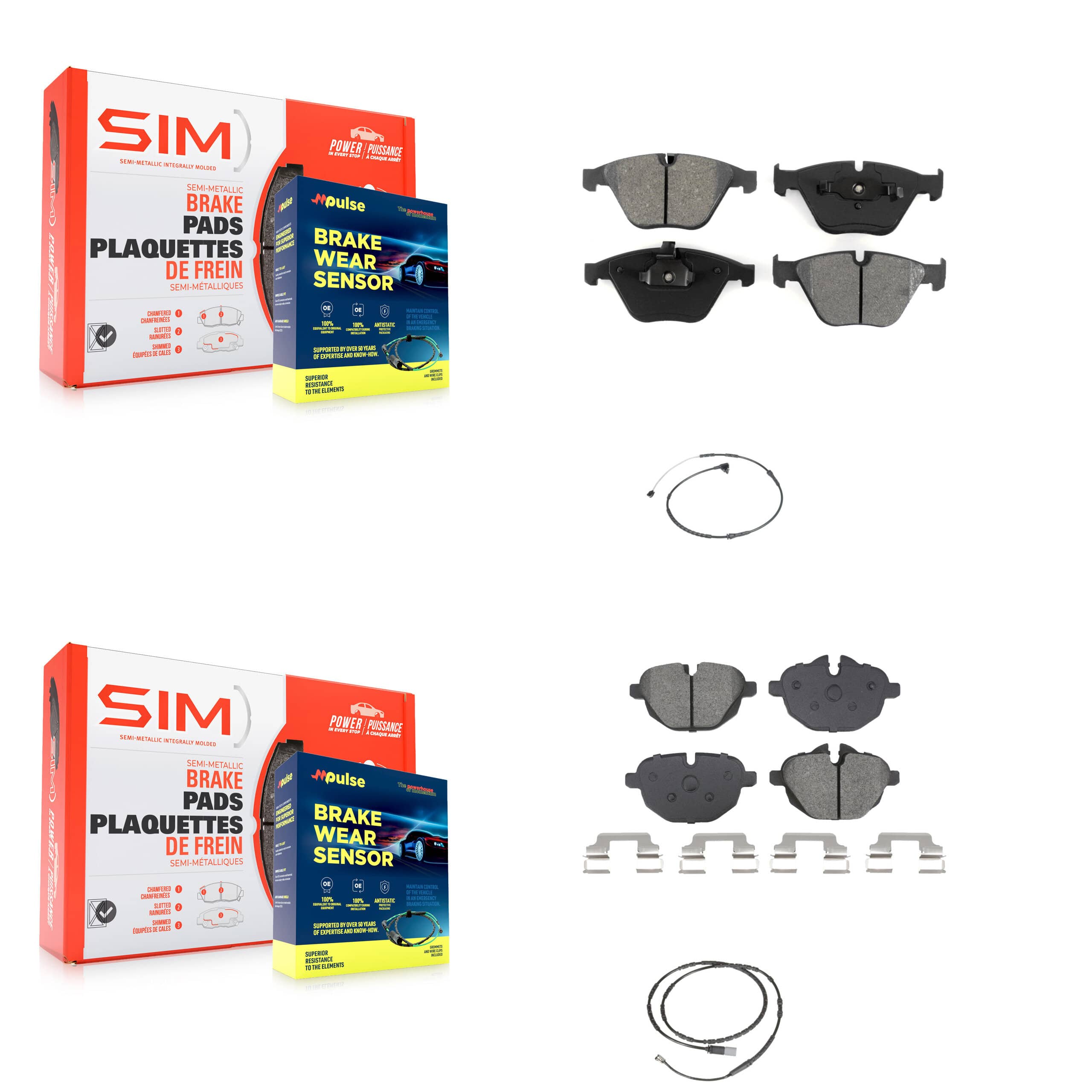 SIM - KSW-100748 - Front and Rear Disc Brake Pad Kits