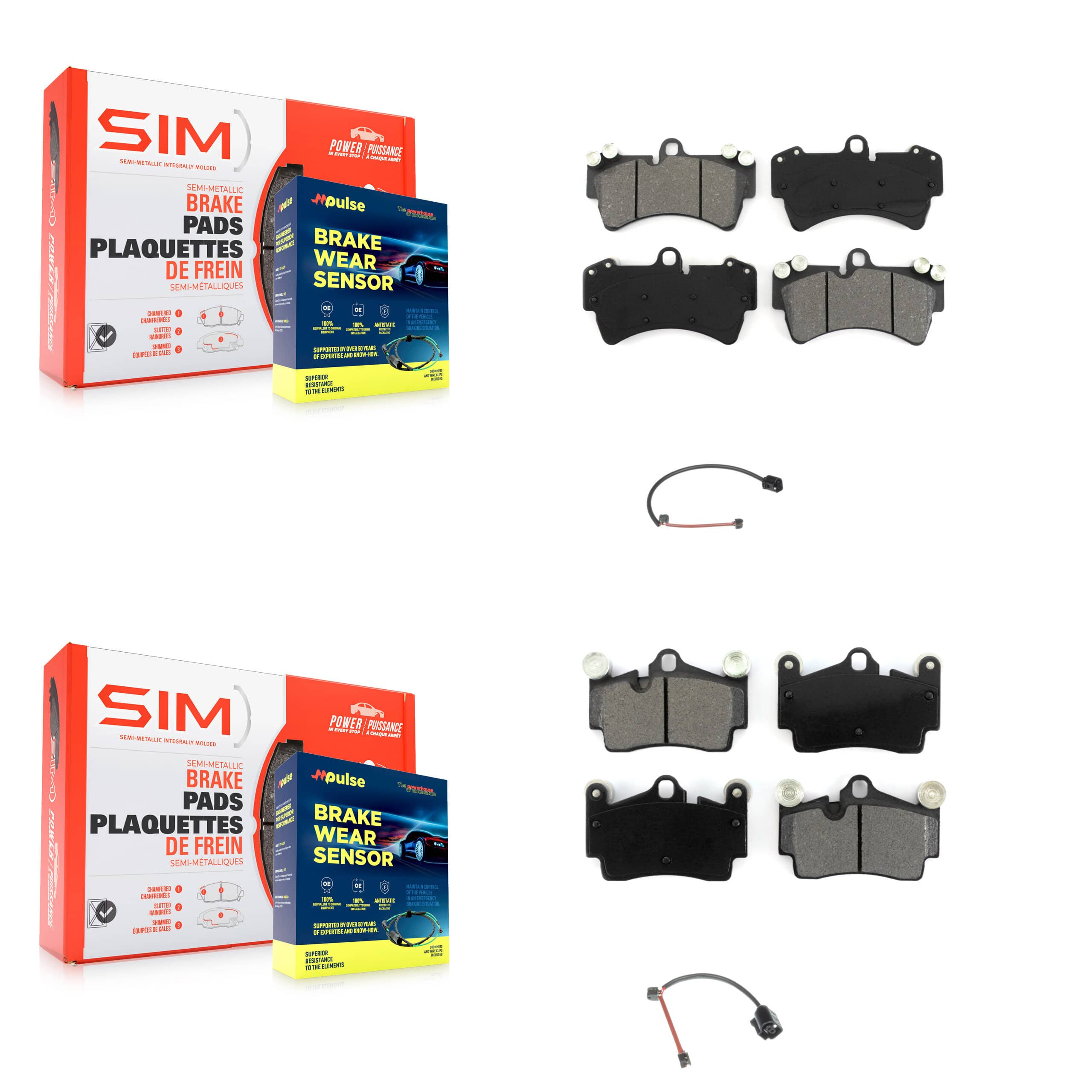 SIM - KSW-100749 - Front and Rear Disc Brake Pad Kits