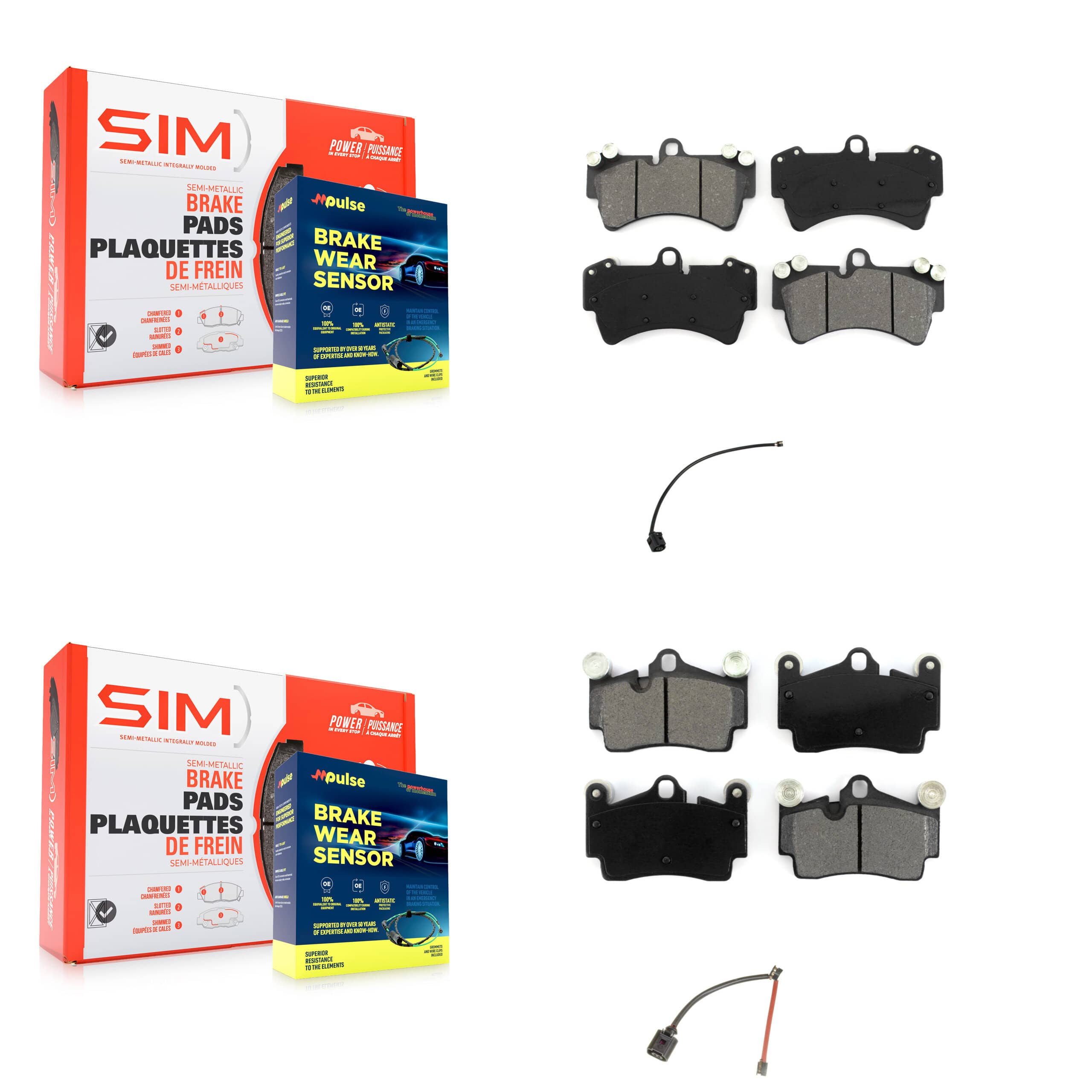 SIM - KSW-100847 - Front and Rear Disc Brake Pad Kits
