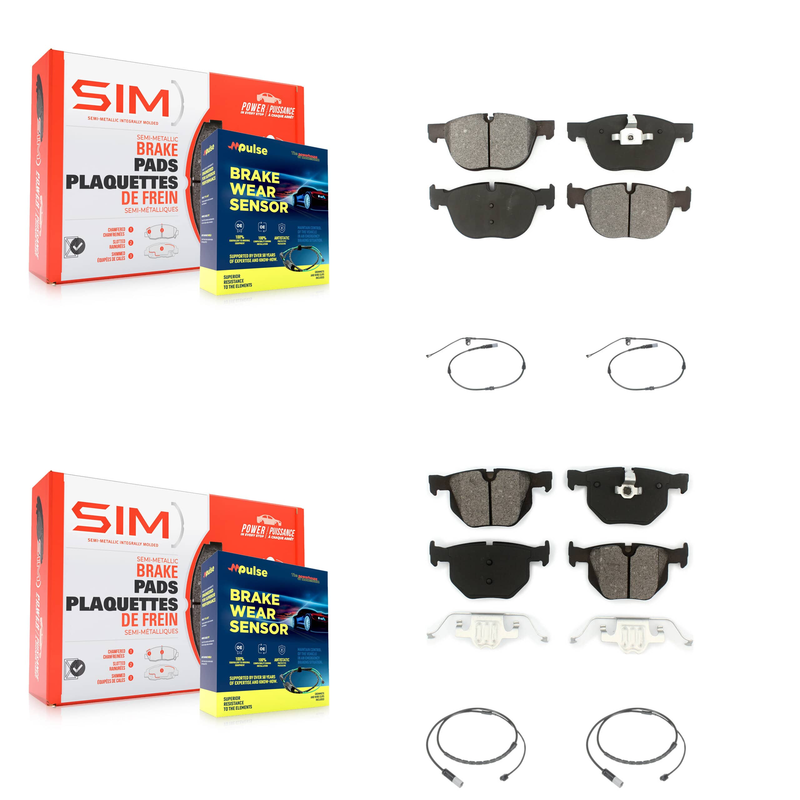 SIM - KSW-100877 - Front and Rear Disc Brake Pad Kits