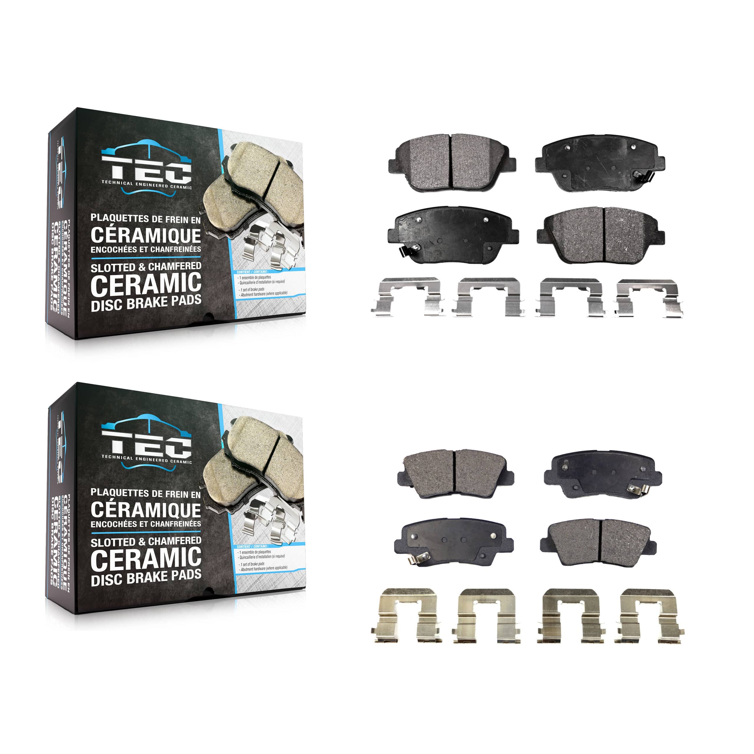 TEC - KTC-100208 - Front and Rear Disc Brake Pad Kits
