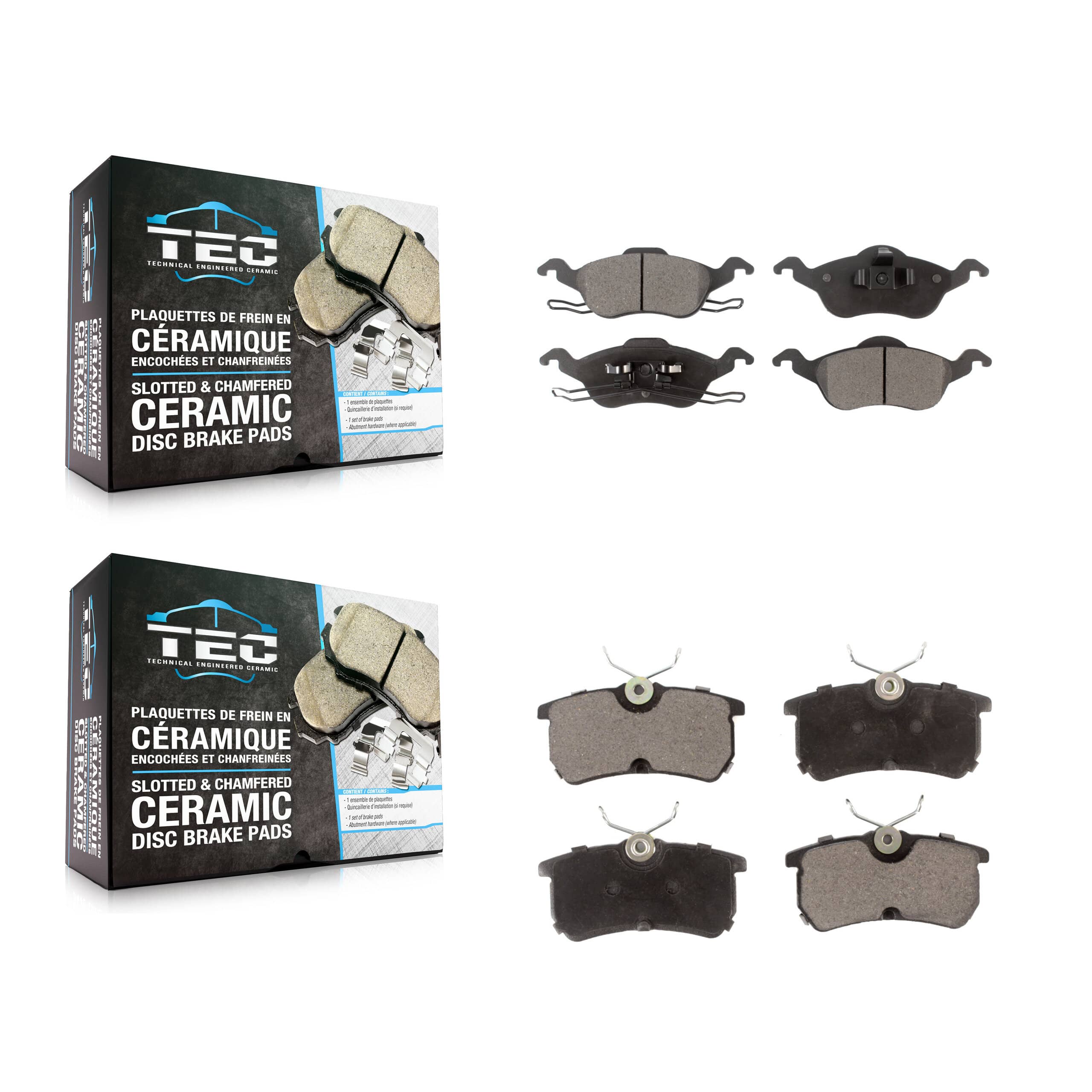 TEC - KTC-100407 - Front and Rear Disc Brake Pad Kits