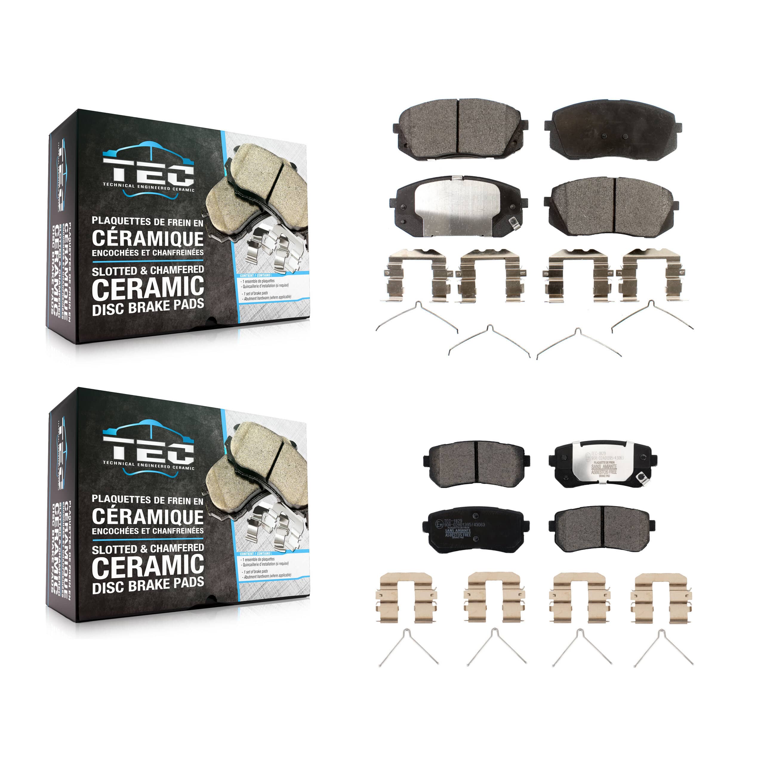 TEC - KTC-100536 - Front and Rear Disc Brake Pad Kits