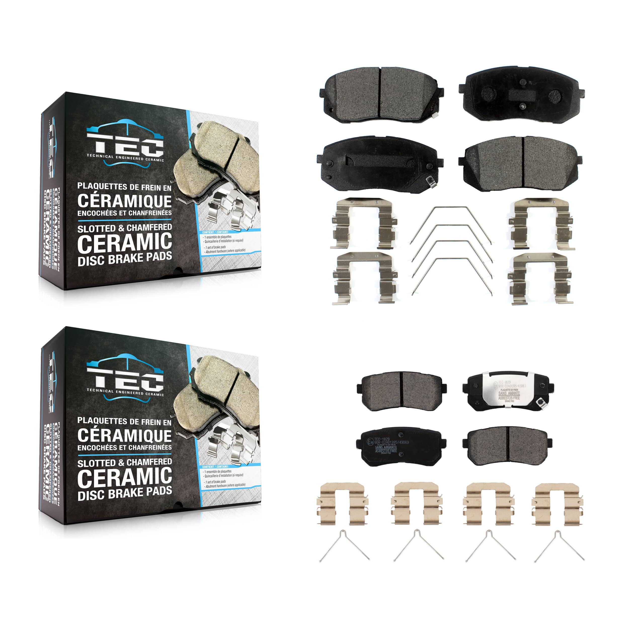 TEC - KTC-100537 - Front and Rear Disc Brake Pad Kits
