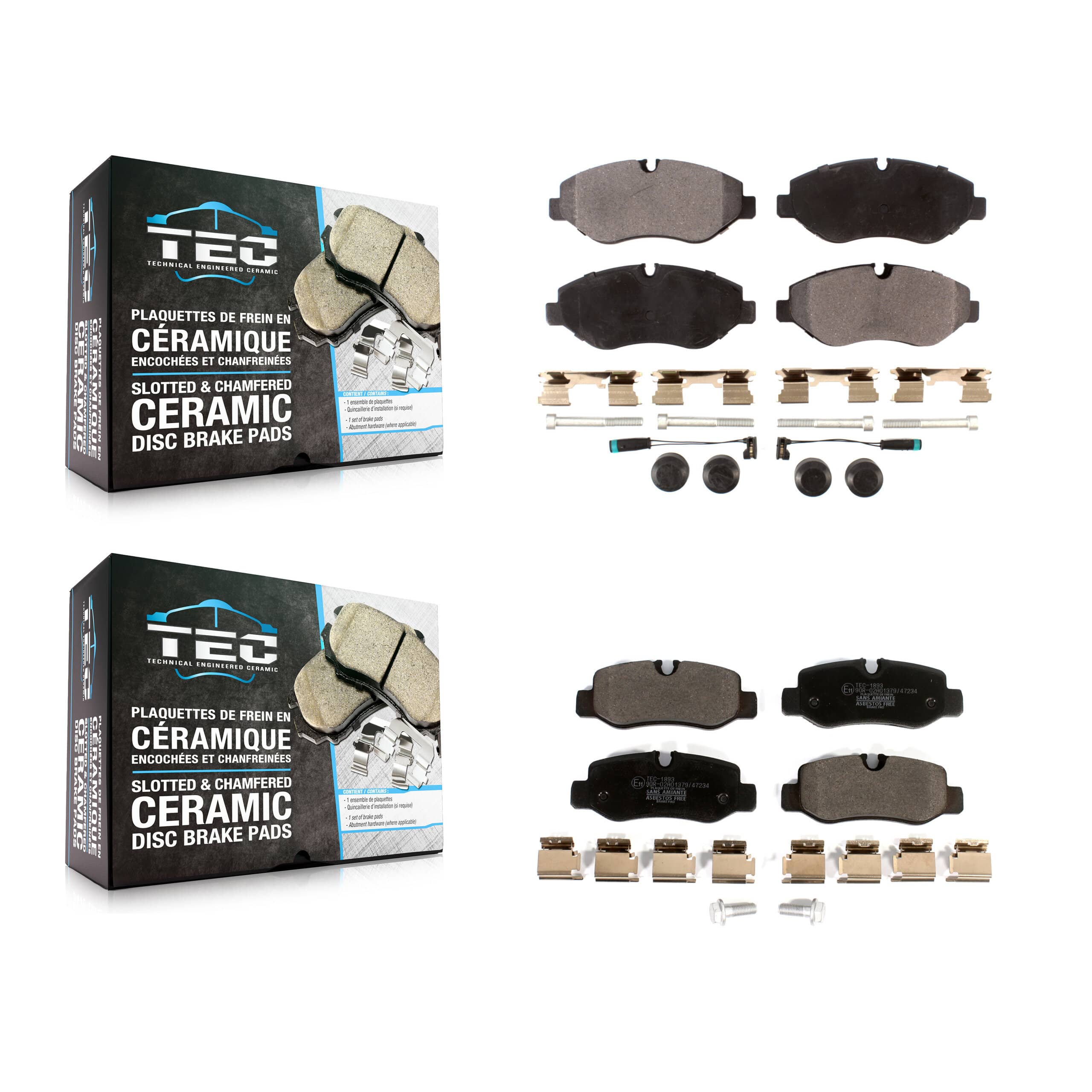 TEC - KTC-100584 - Front and Rear Disc Brake Pad Kits