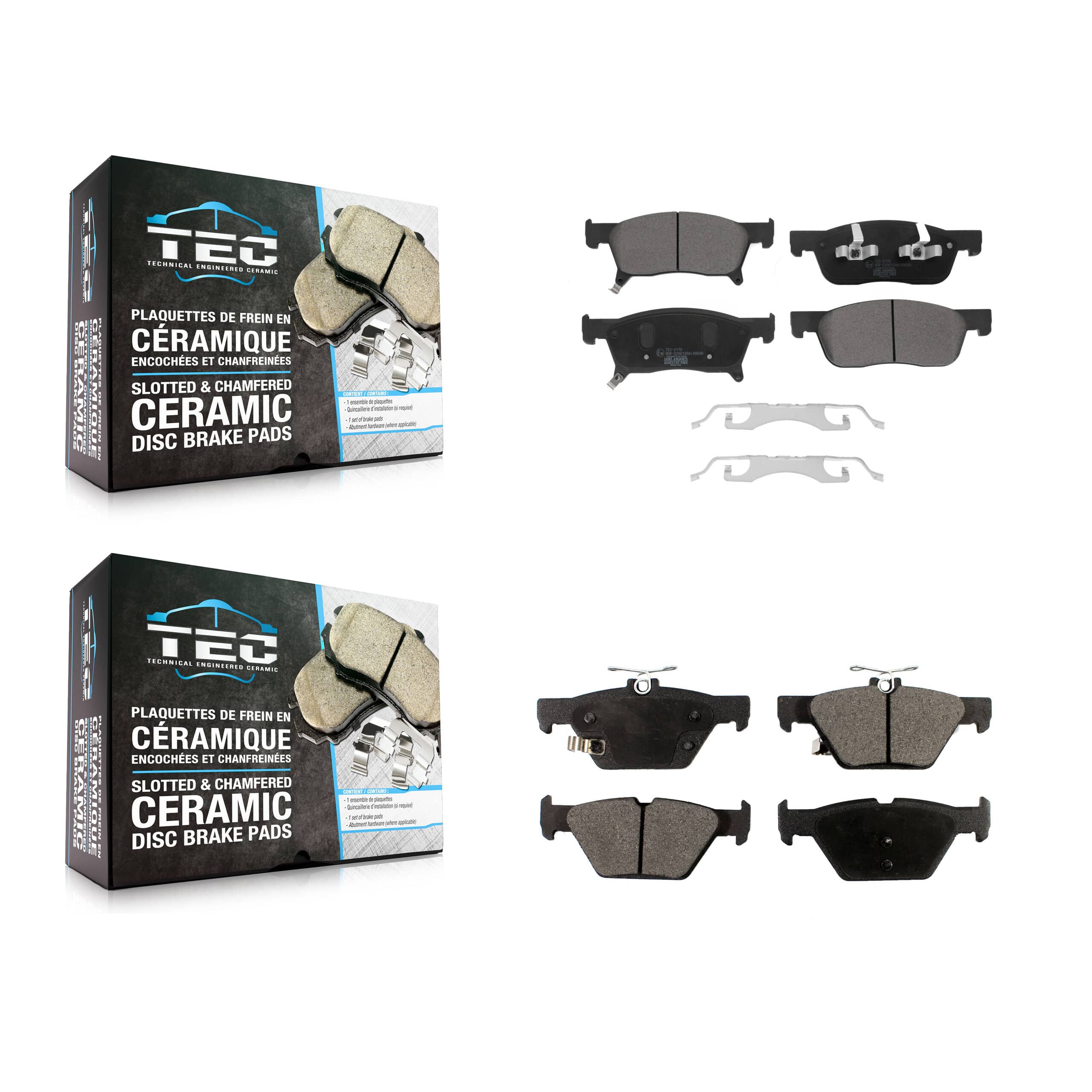 TEC - KTC-100680 - Front and Rear Disc Brake Pad Kits