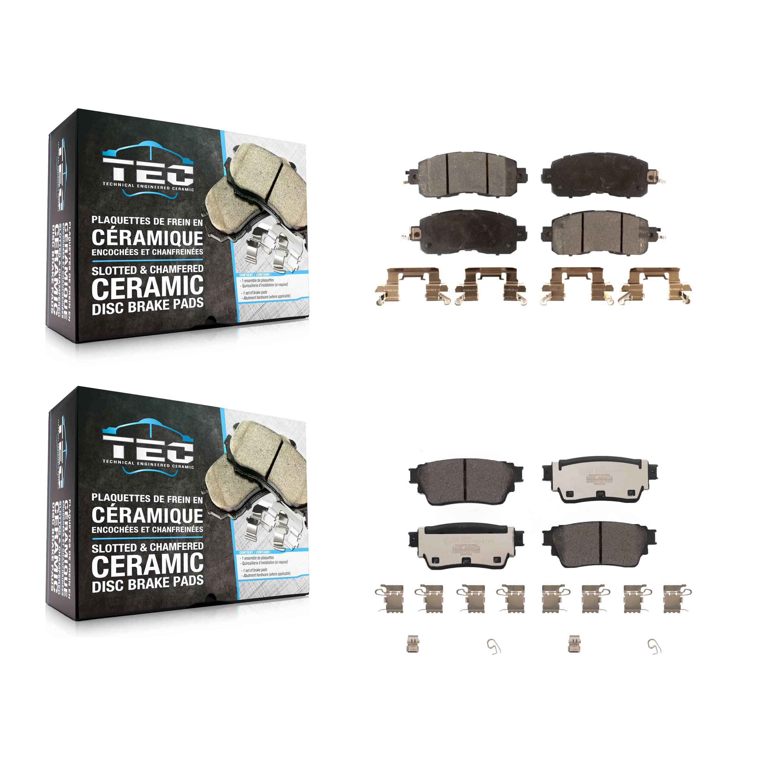 TEC - KTC-100688 - Front and Rear Disc Brake Pad Kits