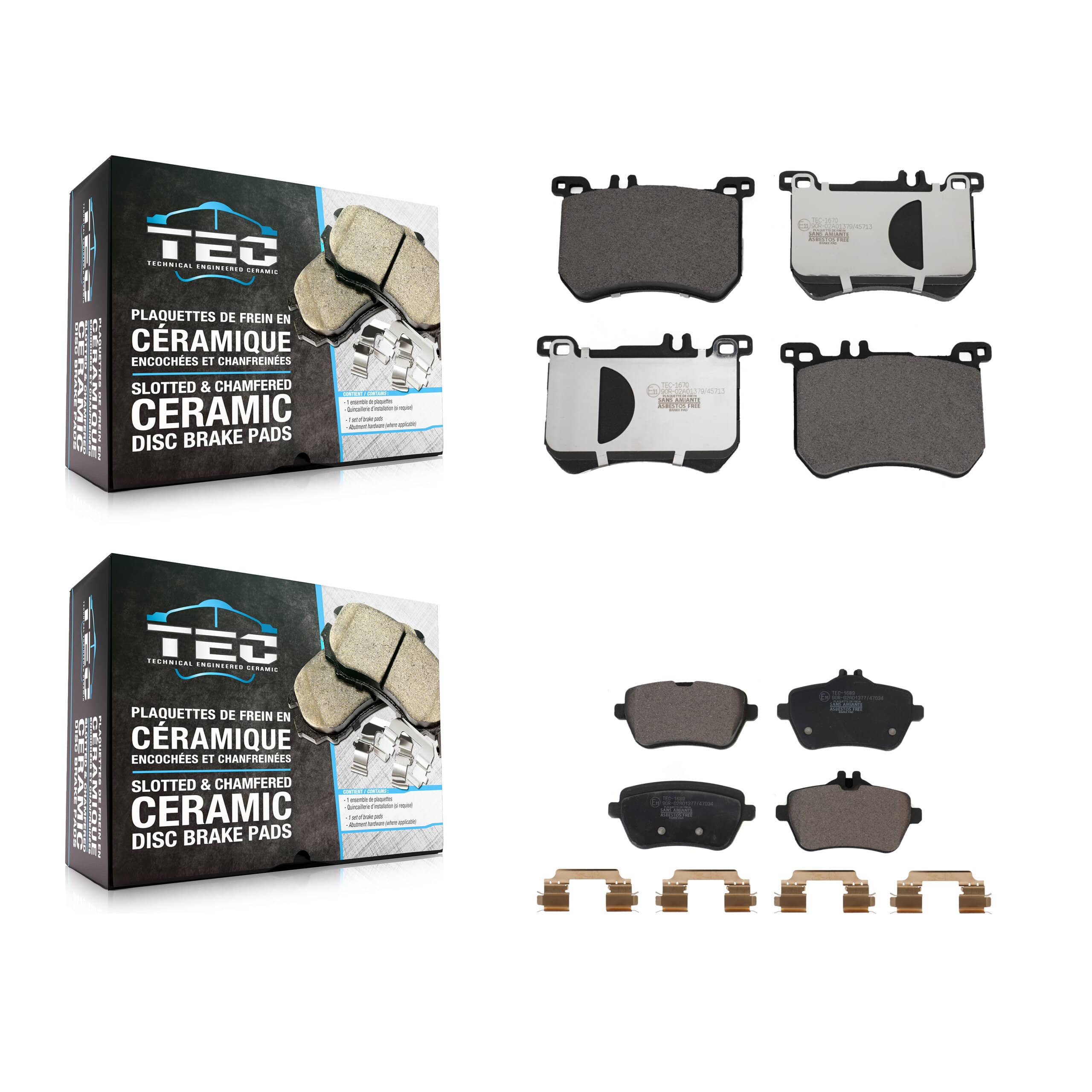 TEC - KTC-100692 - Front and Rear Disc Brake Pad Kits