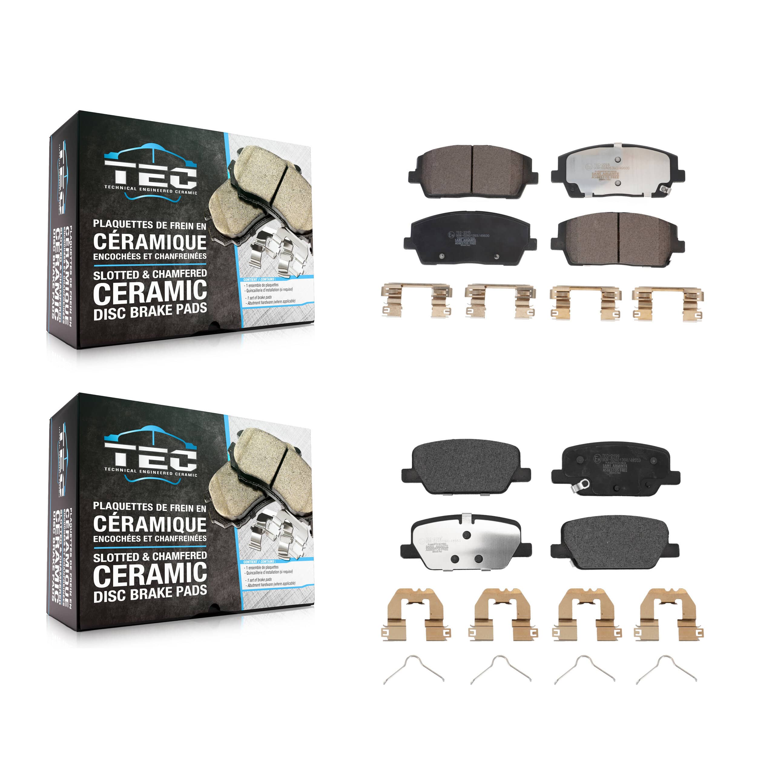 TEC - KTC-100708 - Front and Rear Disc Brake Pad Kits