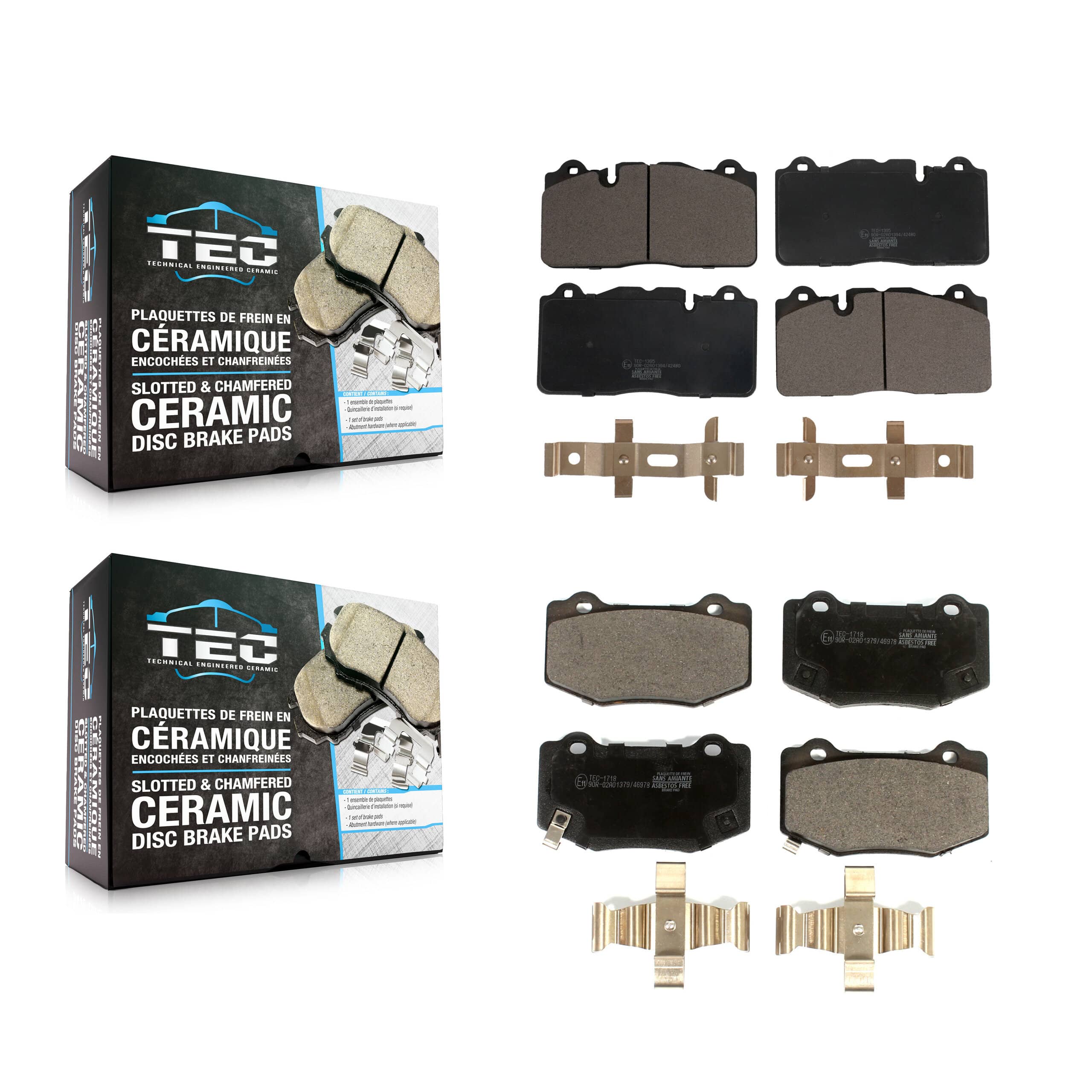 TEC - KTC-100714 - Front and Rear Disc Brake Pad Kits