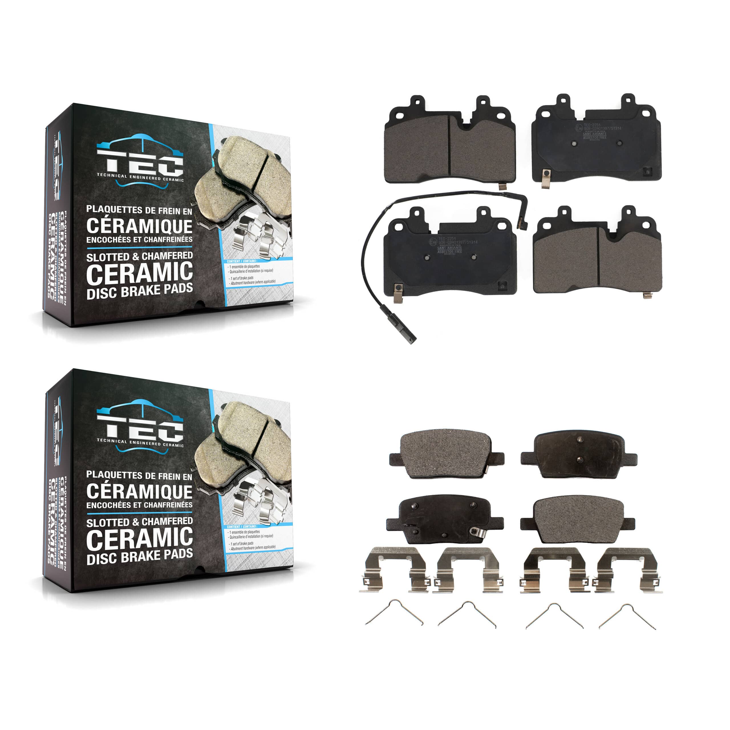 TEC - KTC-100718 - Front and Rear Disc Brake Pad Kits