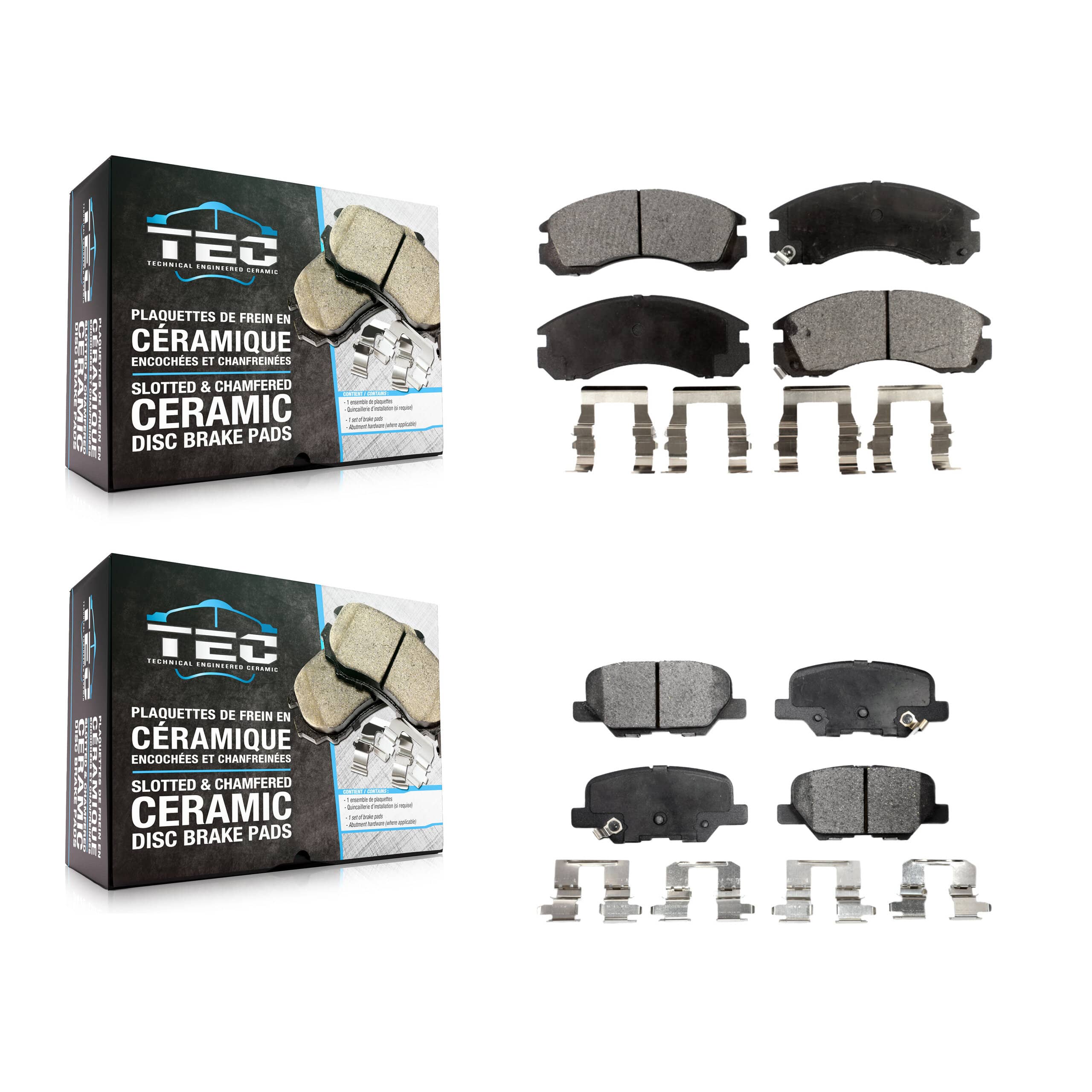 TEC - KTC-100720 - Front and Rear Disc Brake Pad Kits