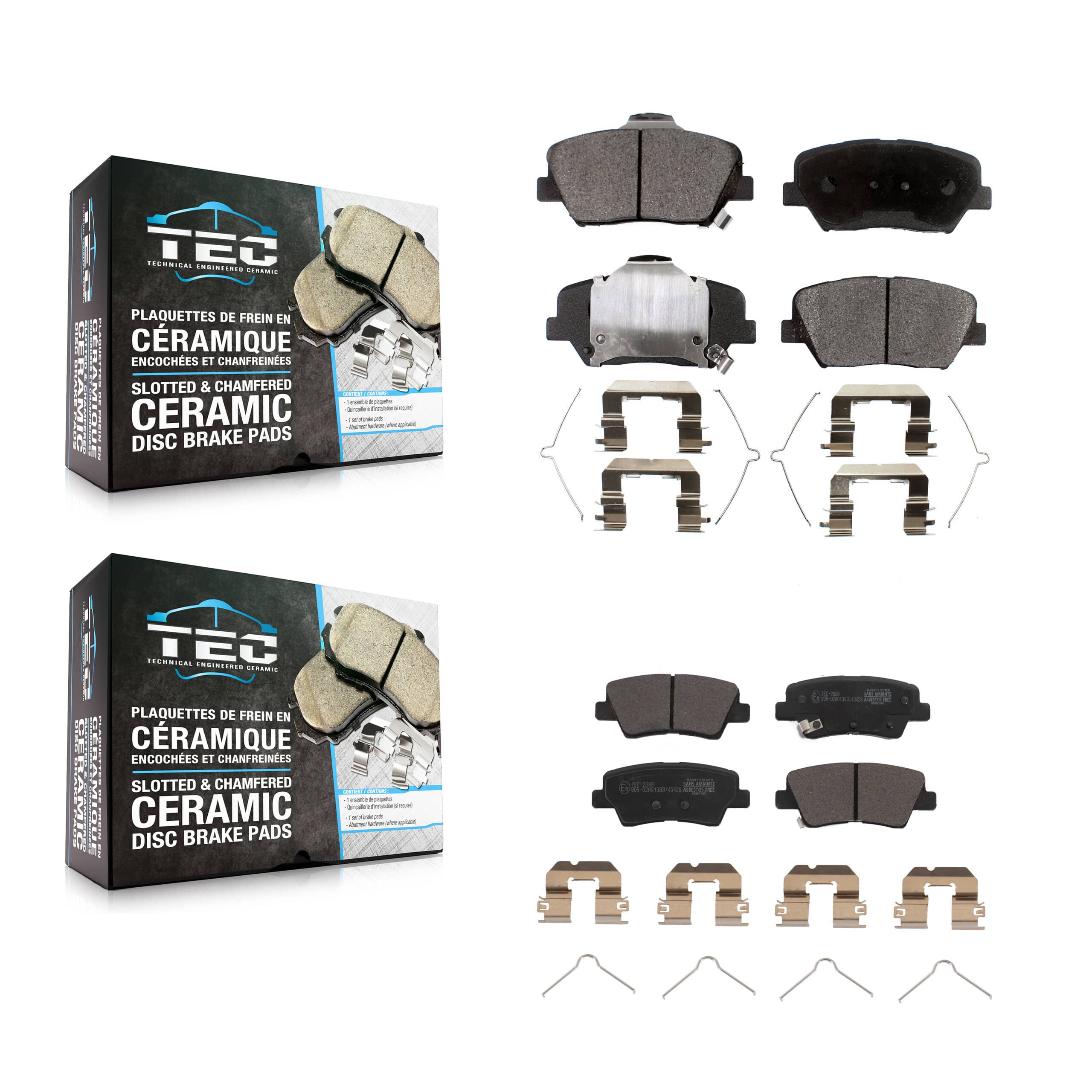 TEC - KTC-100775 - Front and Rear Disc Brake Pad Kits