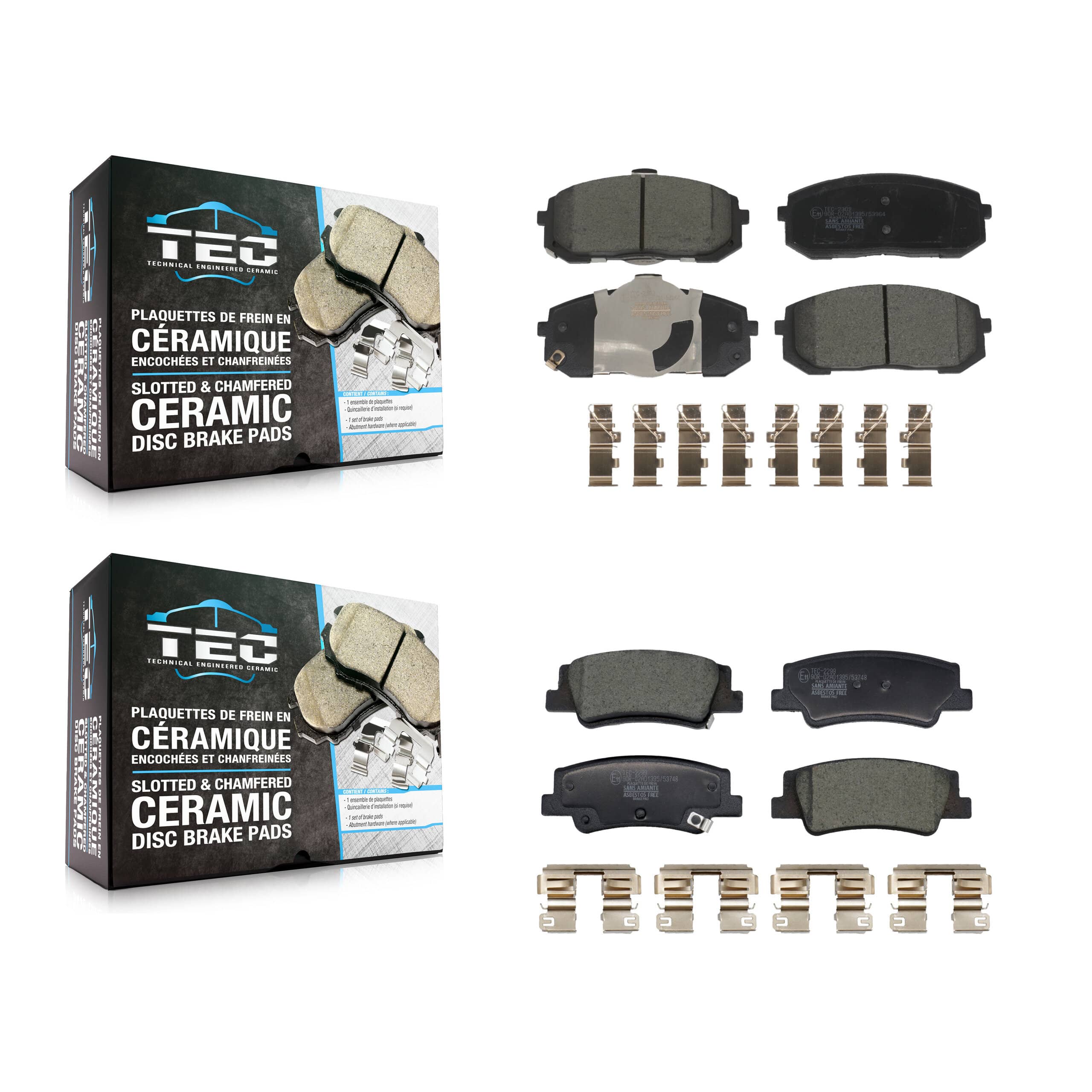 TEC - KTC-100801 - Front and Rear Disc Brake Pad Kits