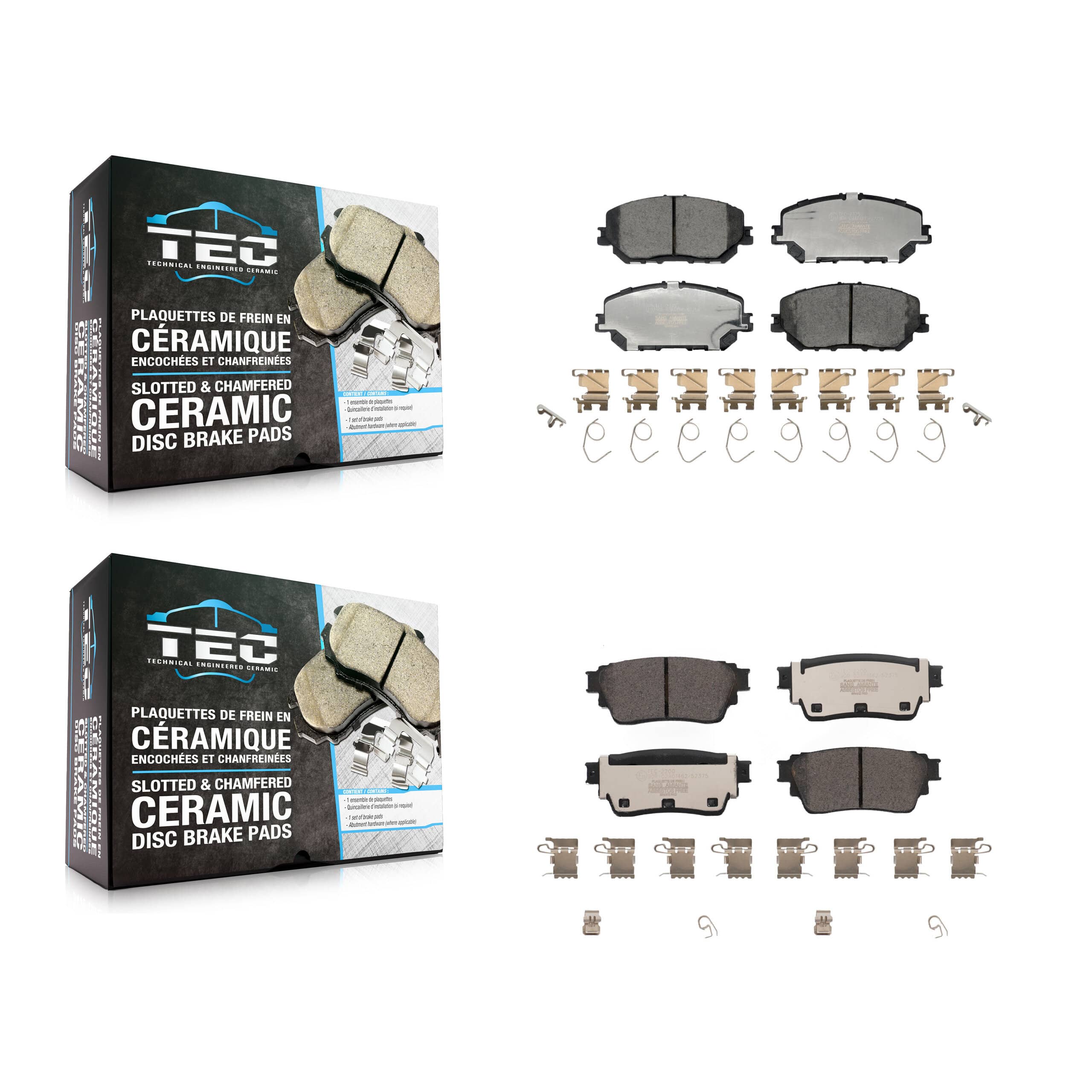 TEC - KTC-100808 - Front and Rear Disc Brake Pad Kits