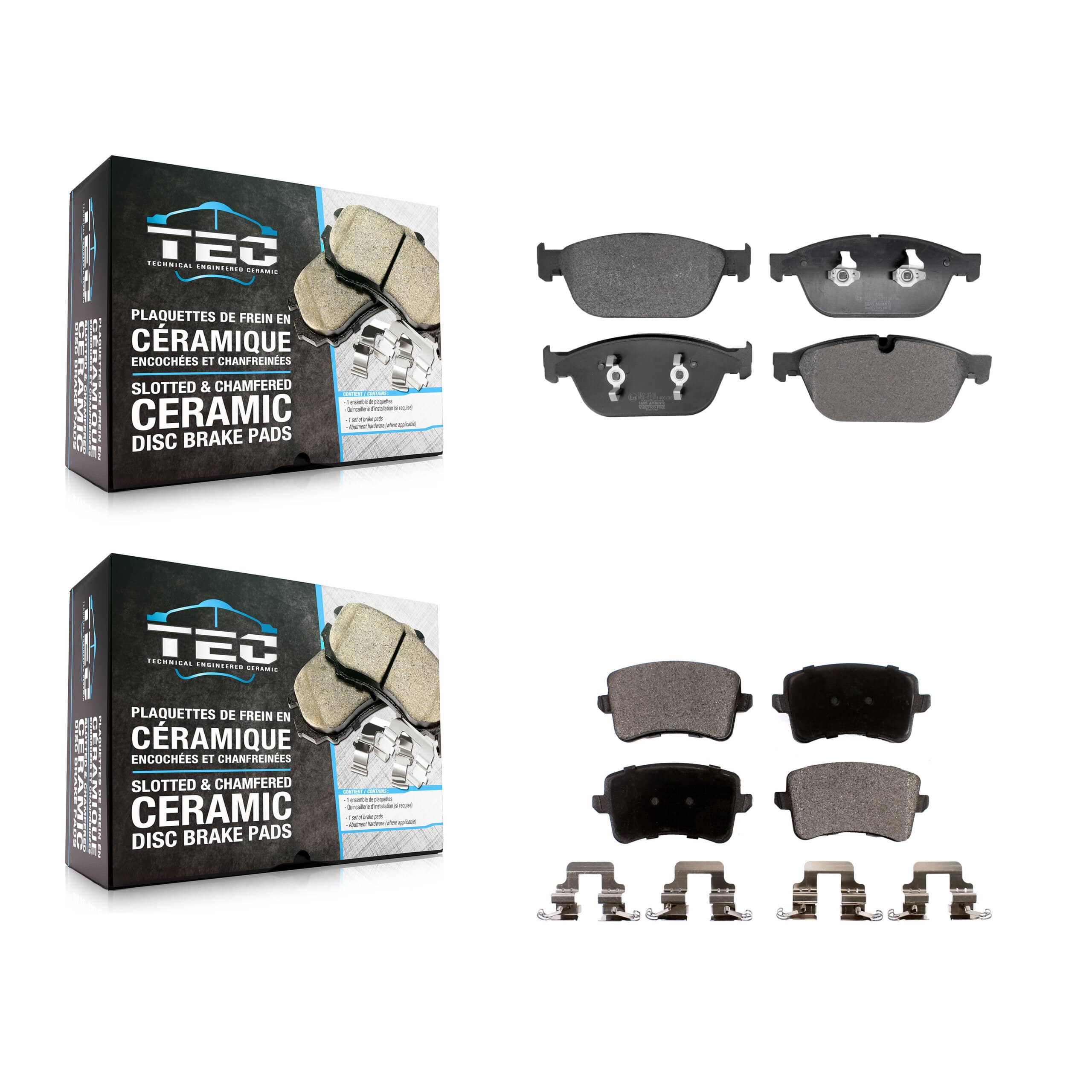 TEC - KTC-100816 - Front and Rear Disc Brake Pad Kits
