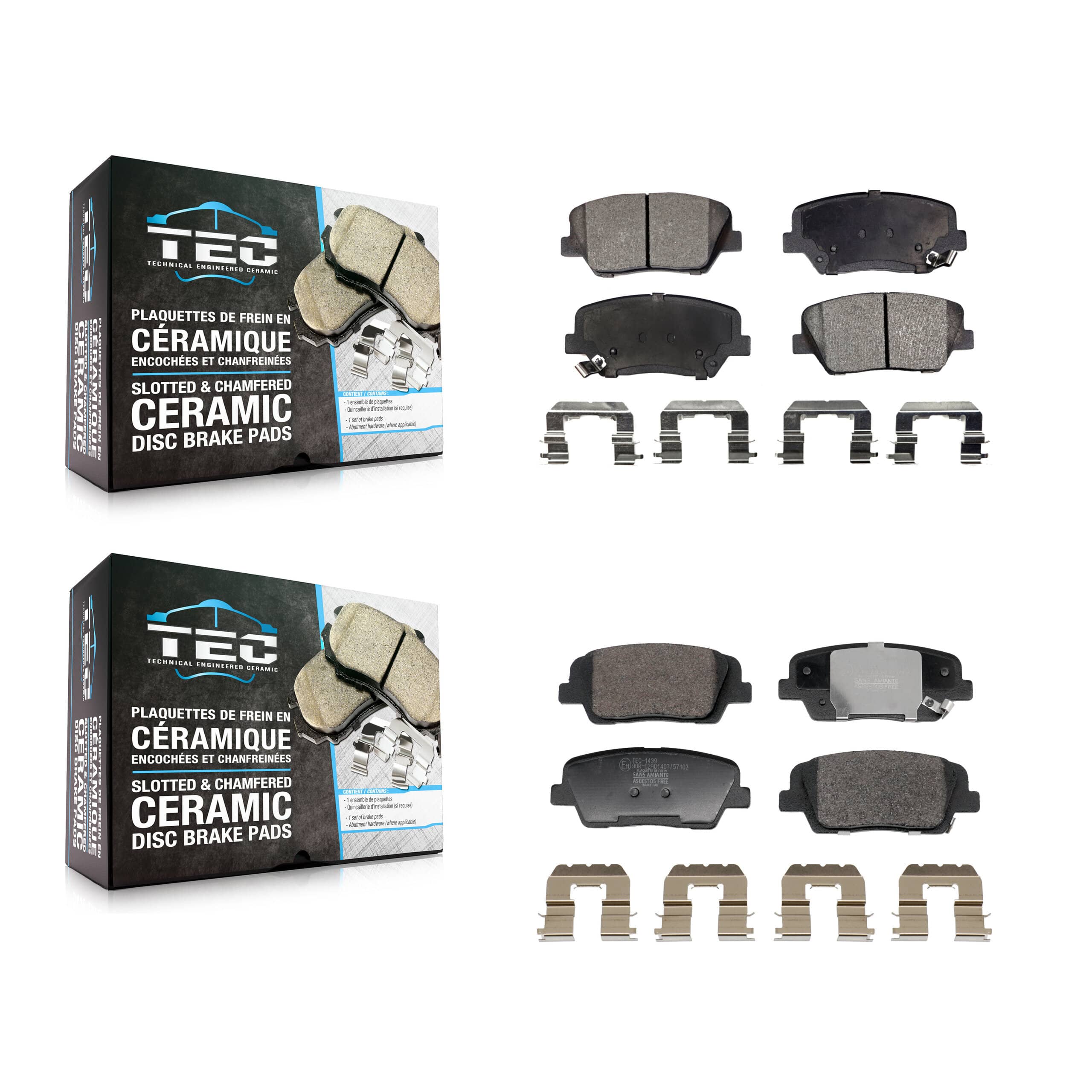 TEC - KTC-100817 - Front and Rear Disc Brake Pad Kits