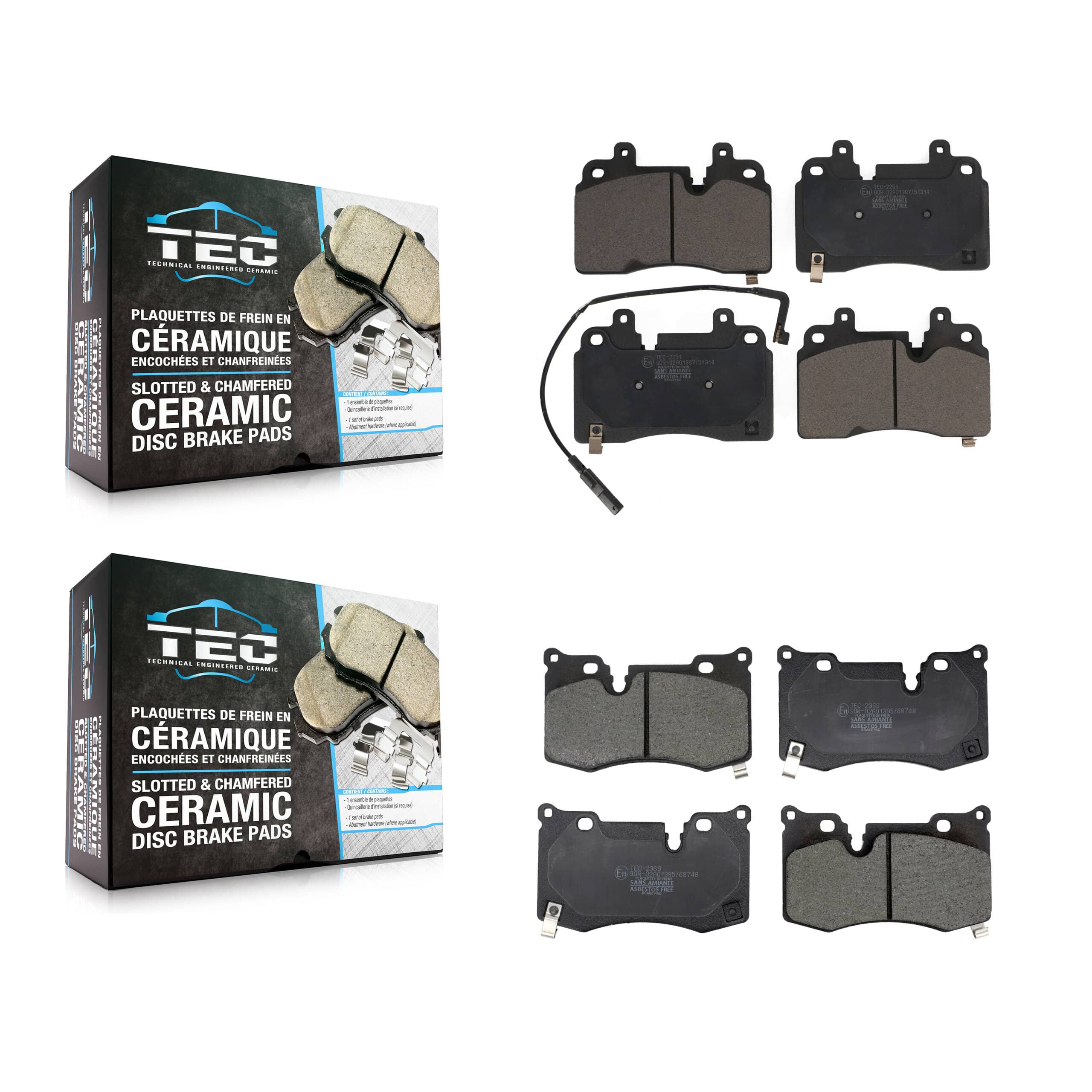 TEC - KTC-100818 - Front and Rear Disc Brake Pad Kits