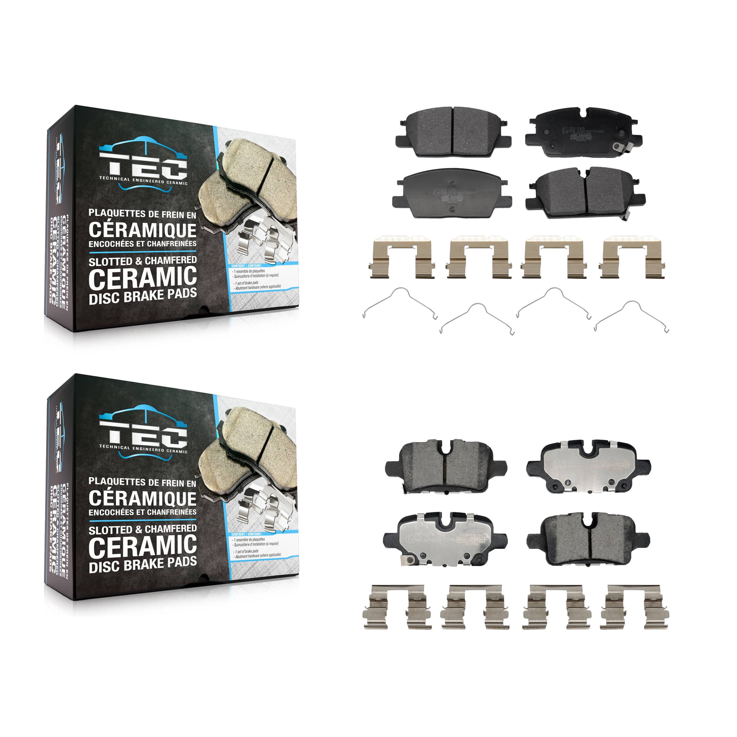 TEC - KTC-100830 - Front and Rear Disc Brake Pad Kits